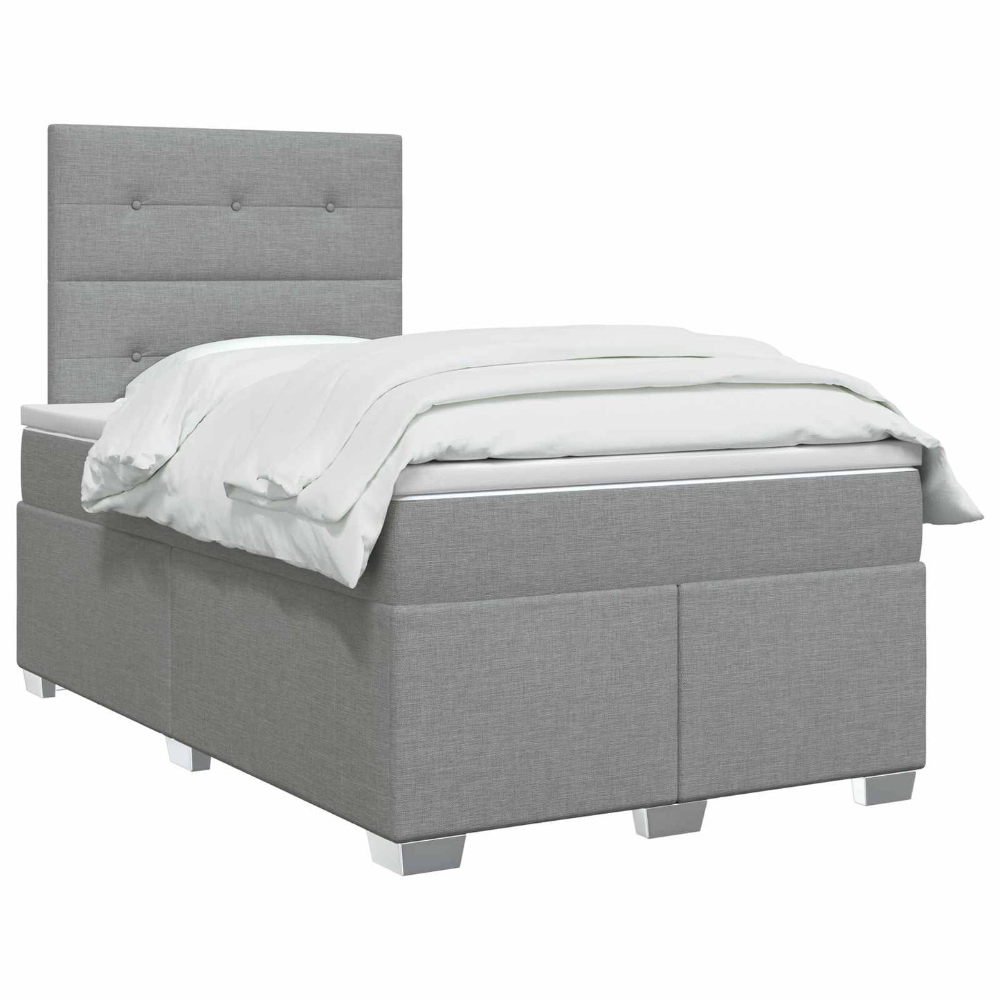 Boxspringbett mit Matratze Hellgrau 120 x 200 cm Stoff