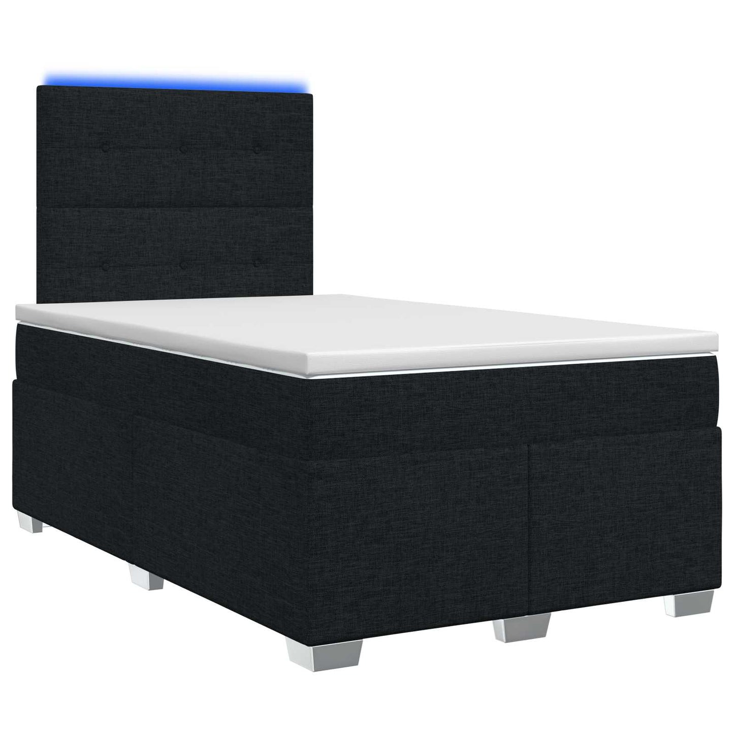 Boxspringbett mit Matratze Schwarz 120 x 200 cm Stoff
