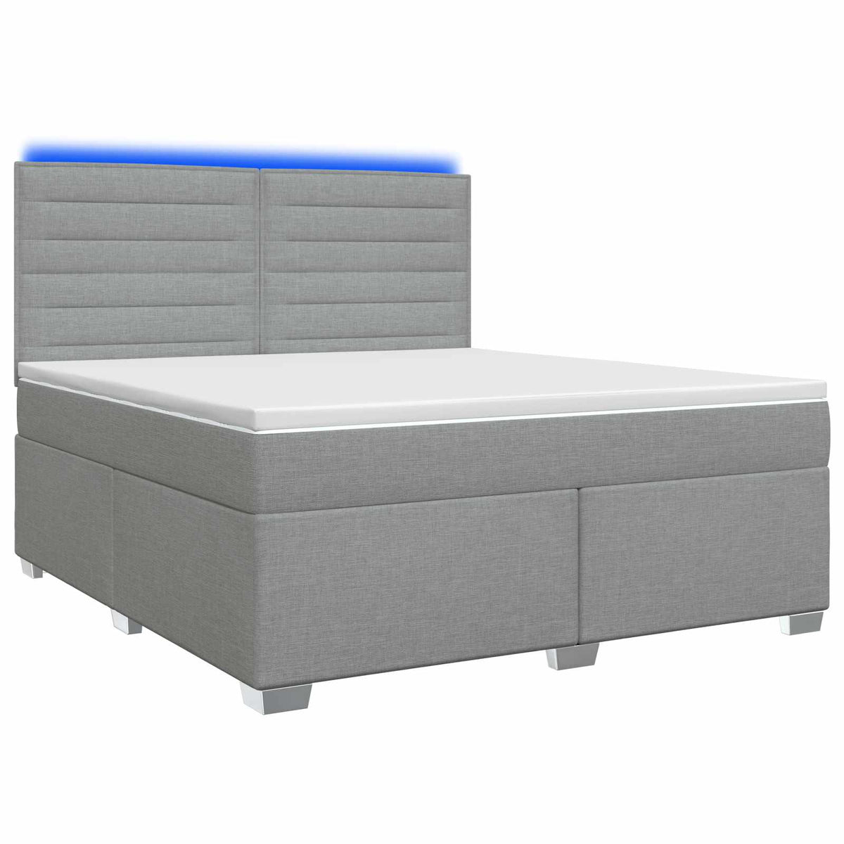 Boxspringbett mit Matratze Hellgrau 140 x 190 cm Stoff