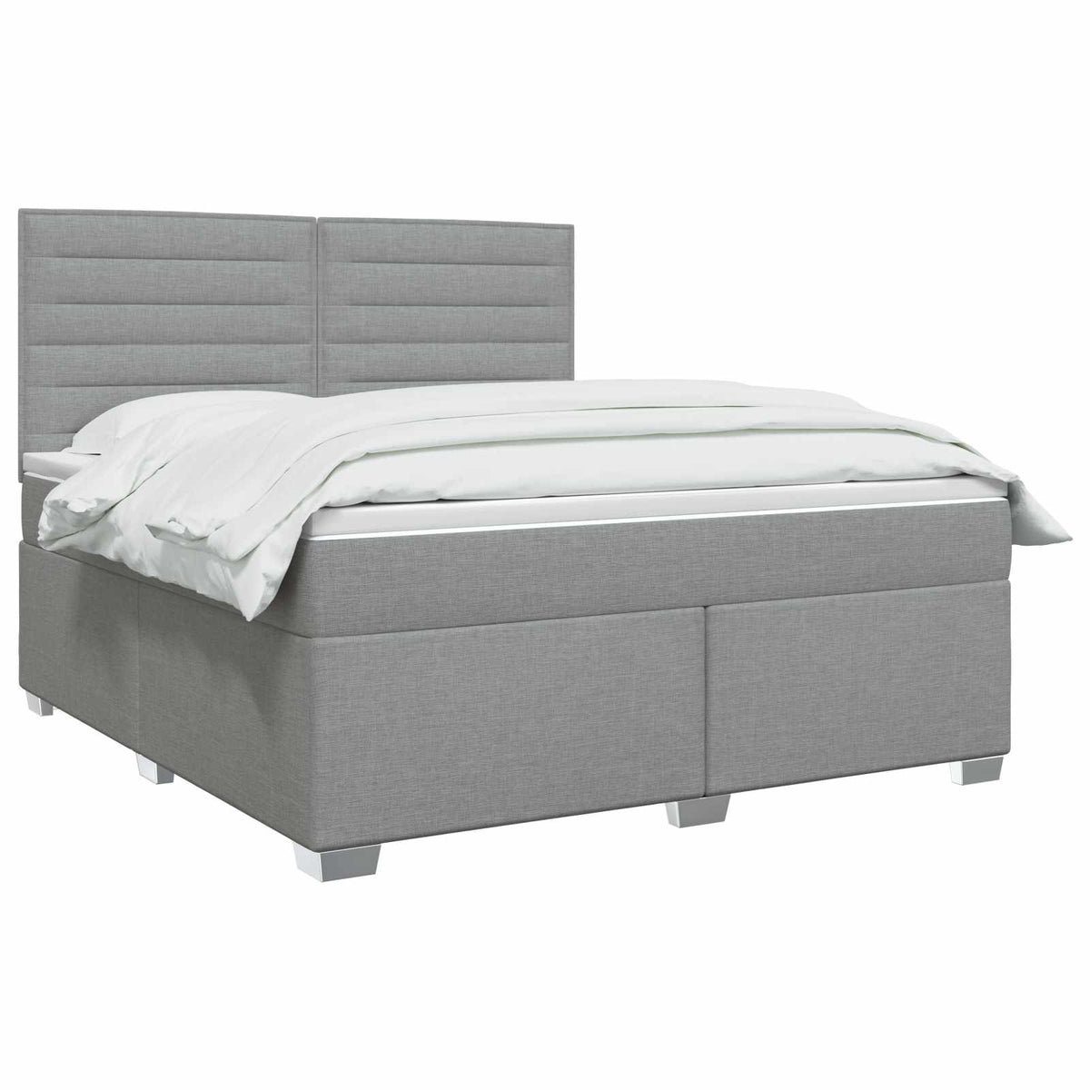 Boxspringbett mit Matratze Hellgrau 140 x 190 cm Stoff