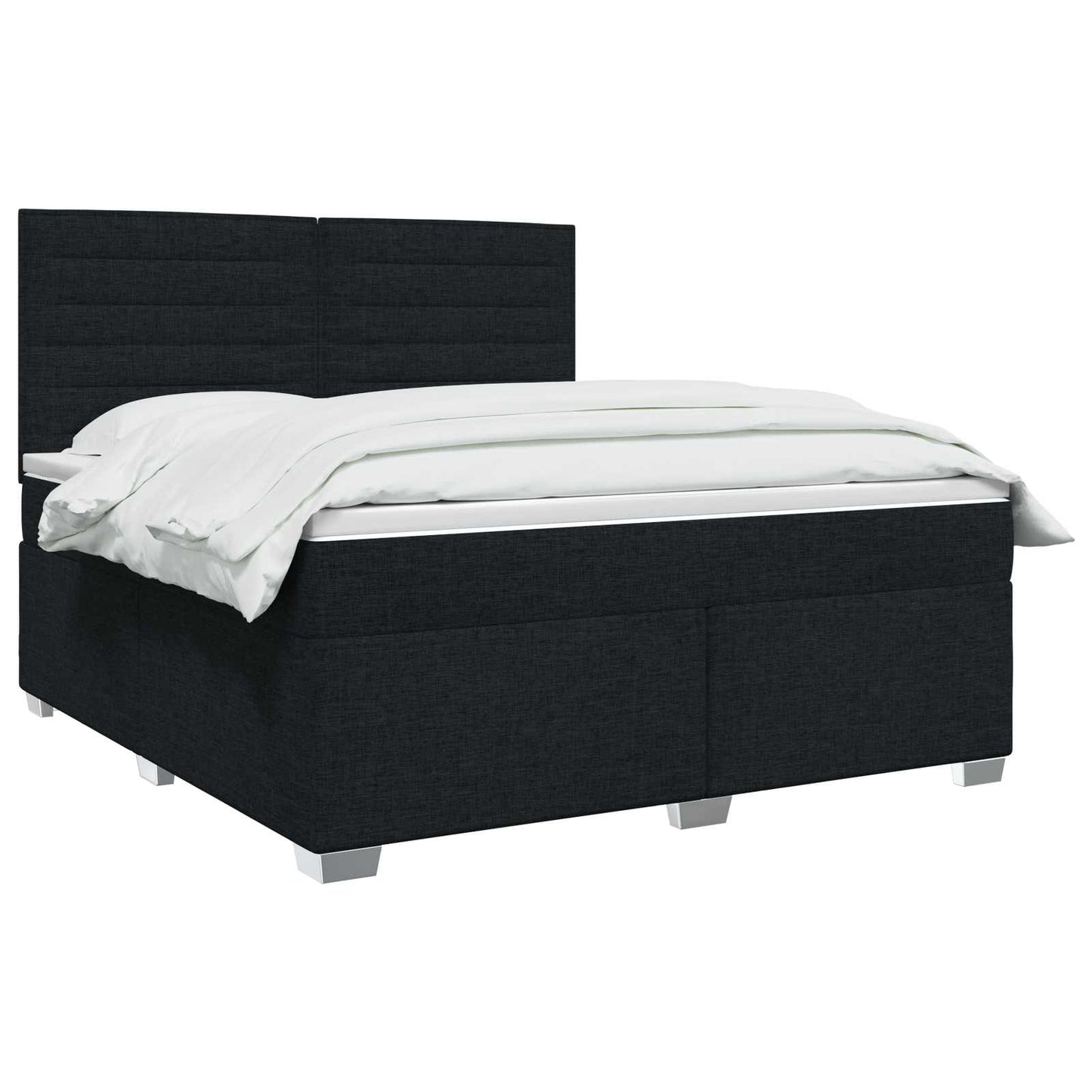 Boxspringbett mit Matratze Schwarz 140 x 190 cm Stoff