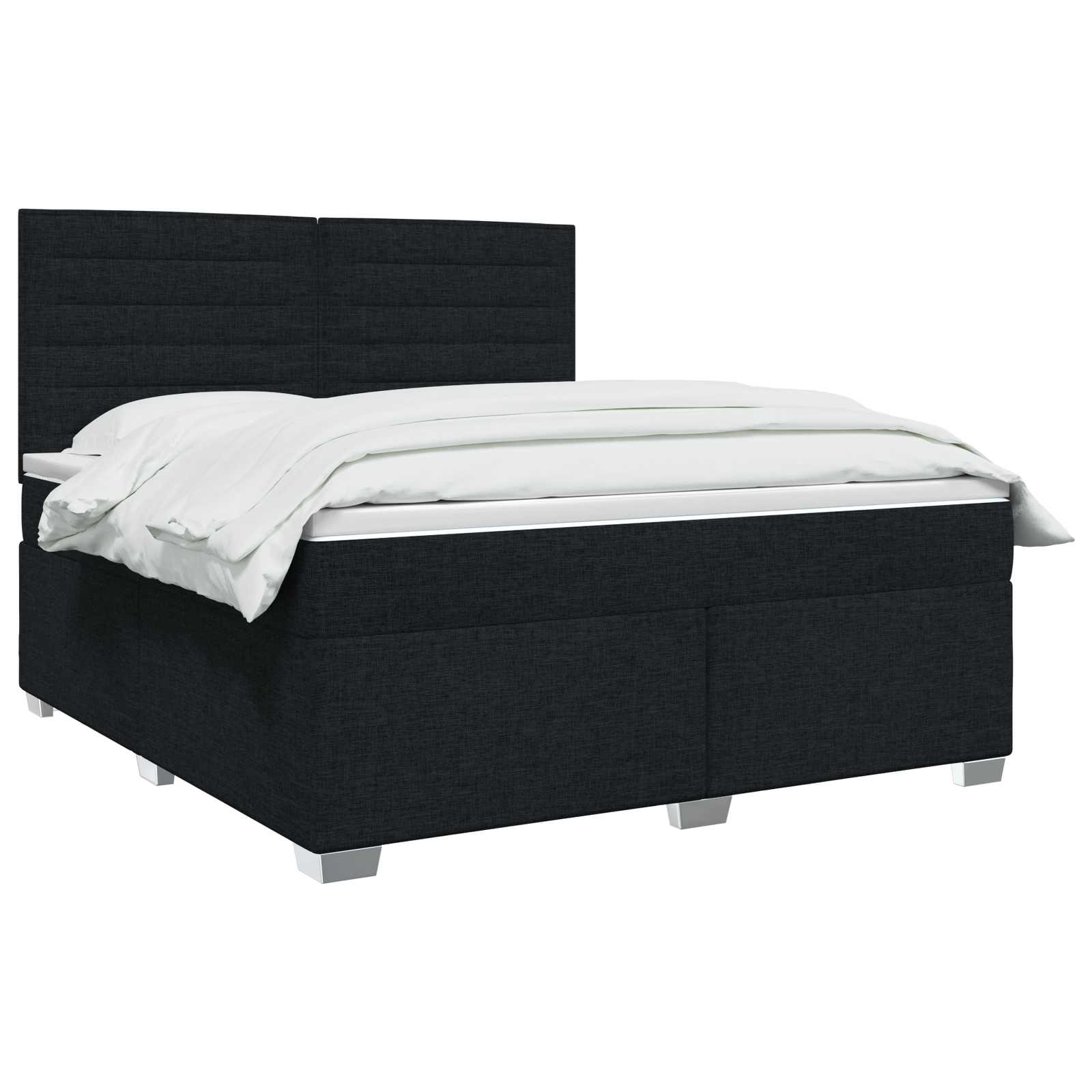 Boxspringbett mit Matratze Schwarz 140 x 190 cm Stoff