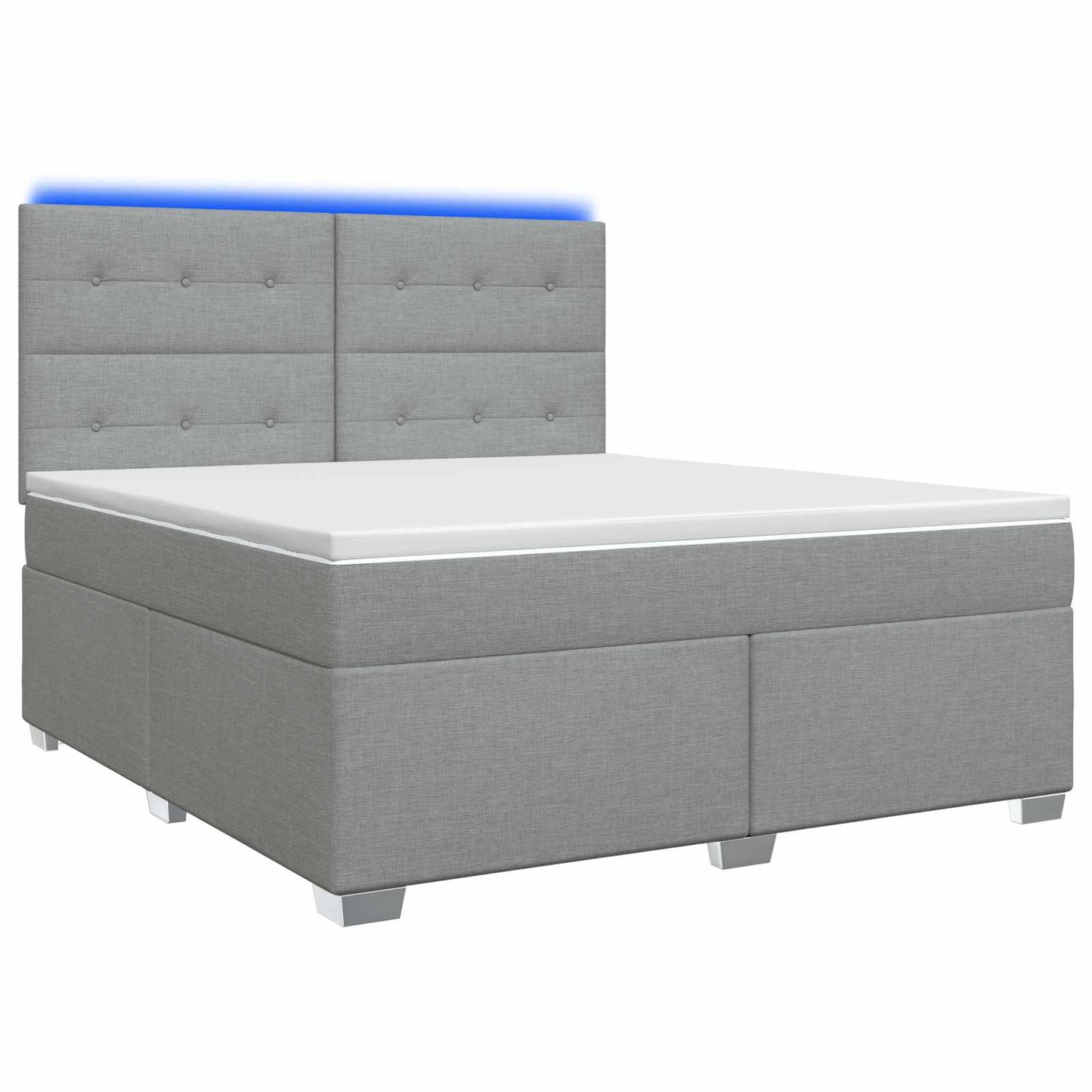 Boxspringbett mit Matratze Hellgrau 140 x 190 cm Stoff