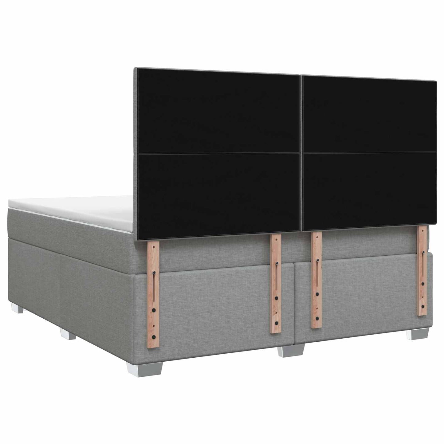 Boxspringbett mit Matratze Hellgrau 140 x 190 cm Stoff