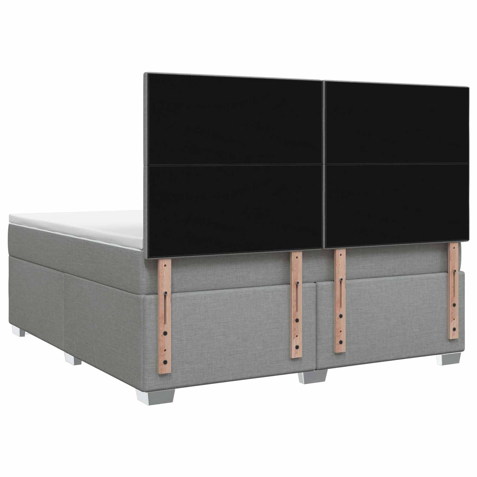 Boxspringbett mit Matratze Hellgrau 140 x 190 cm Stoff