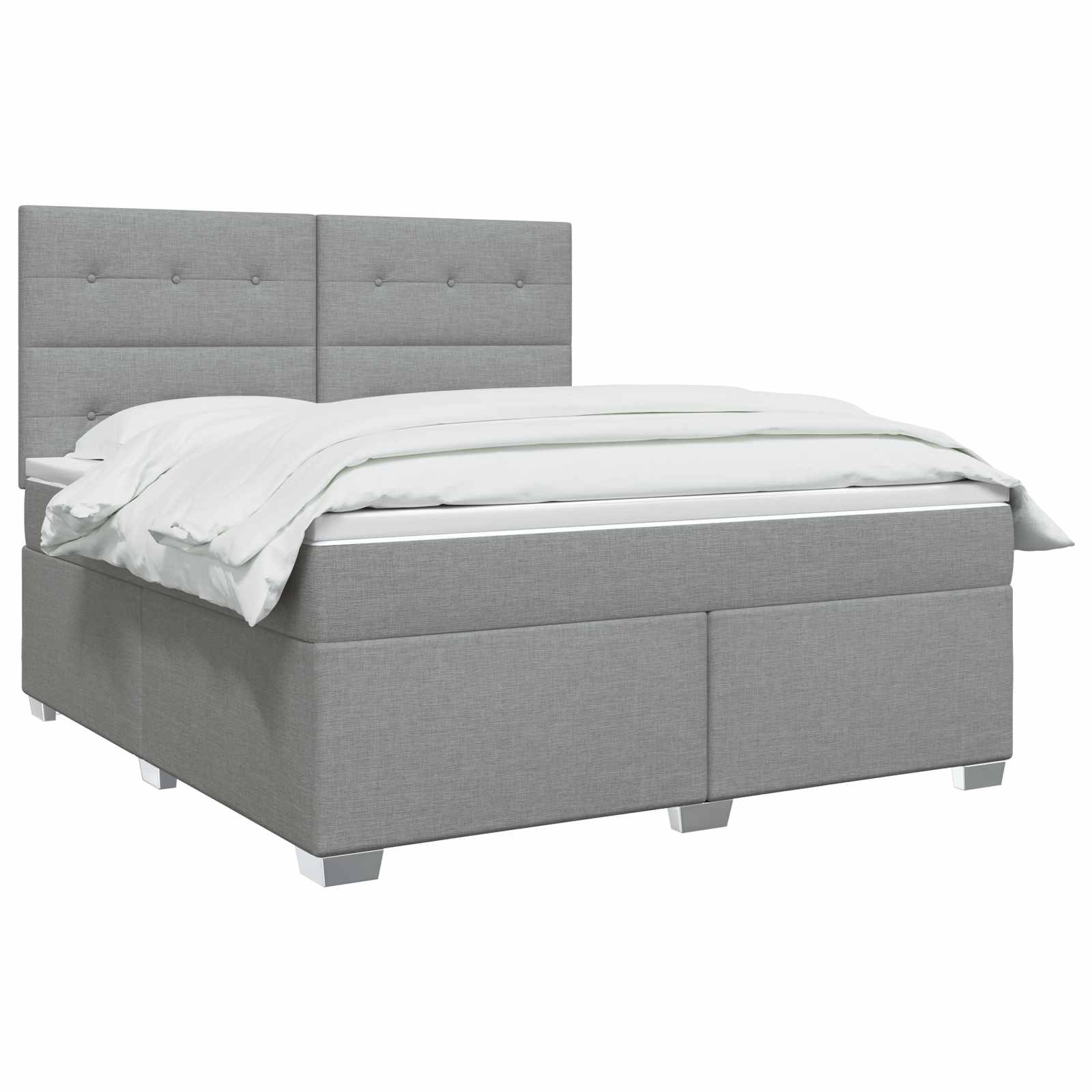 Boxspringbett mit Matratze Hellgrau 140 x 190 cm Stoff