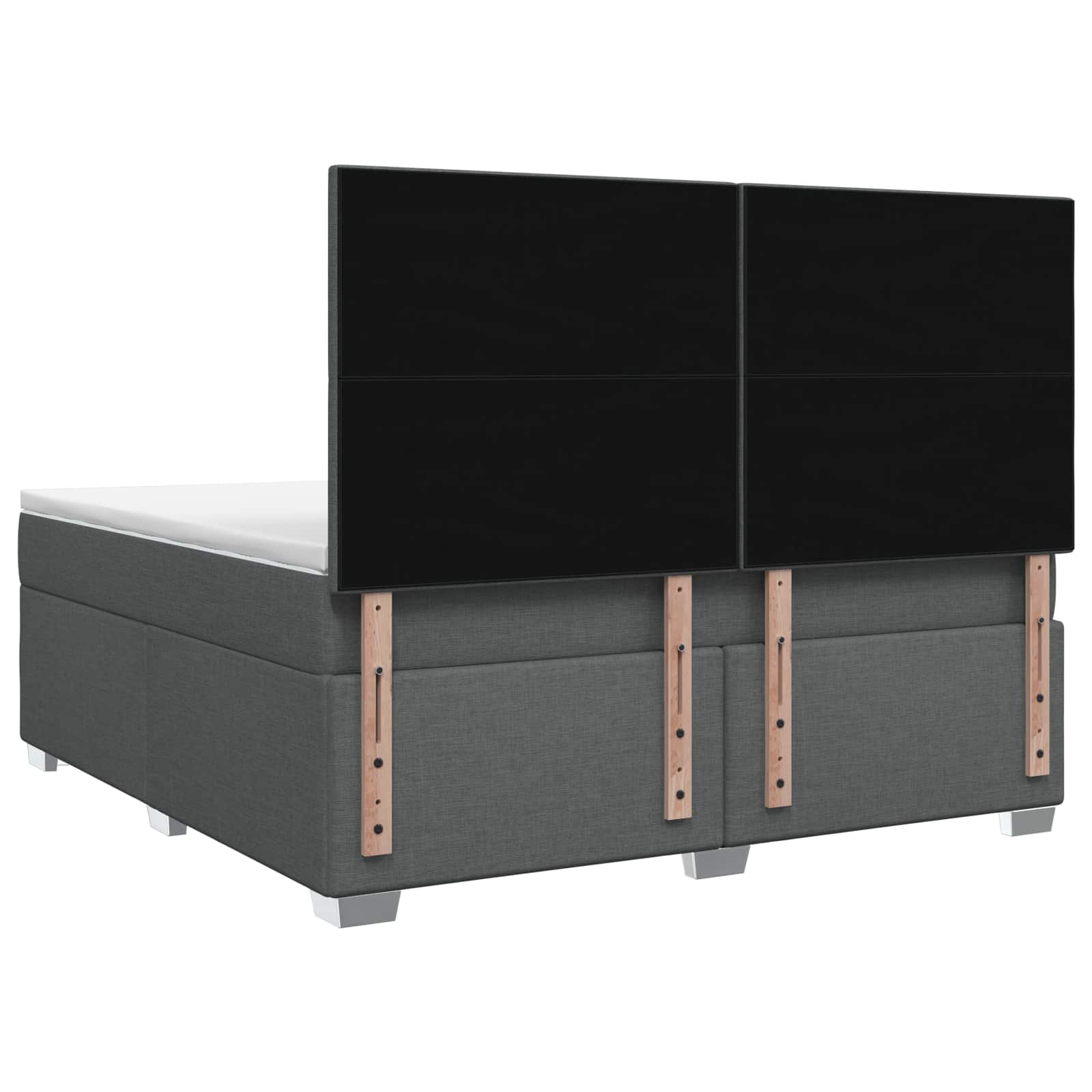 Boxspringbett mit Matratze Dunkelgrau 140 x 190 cm Stoff