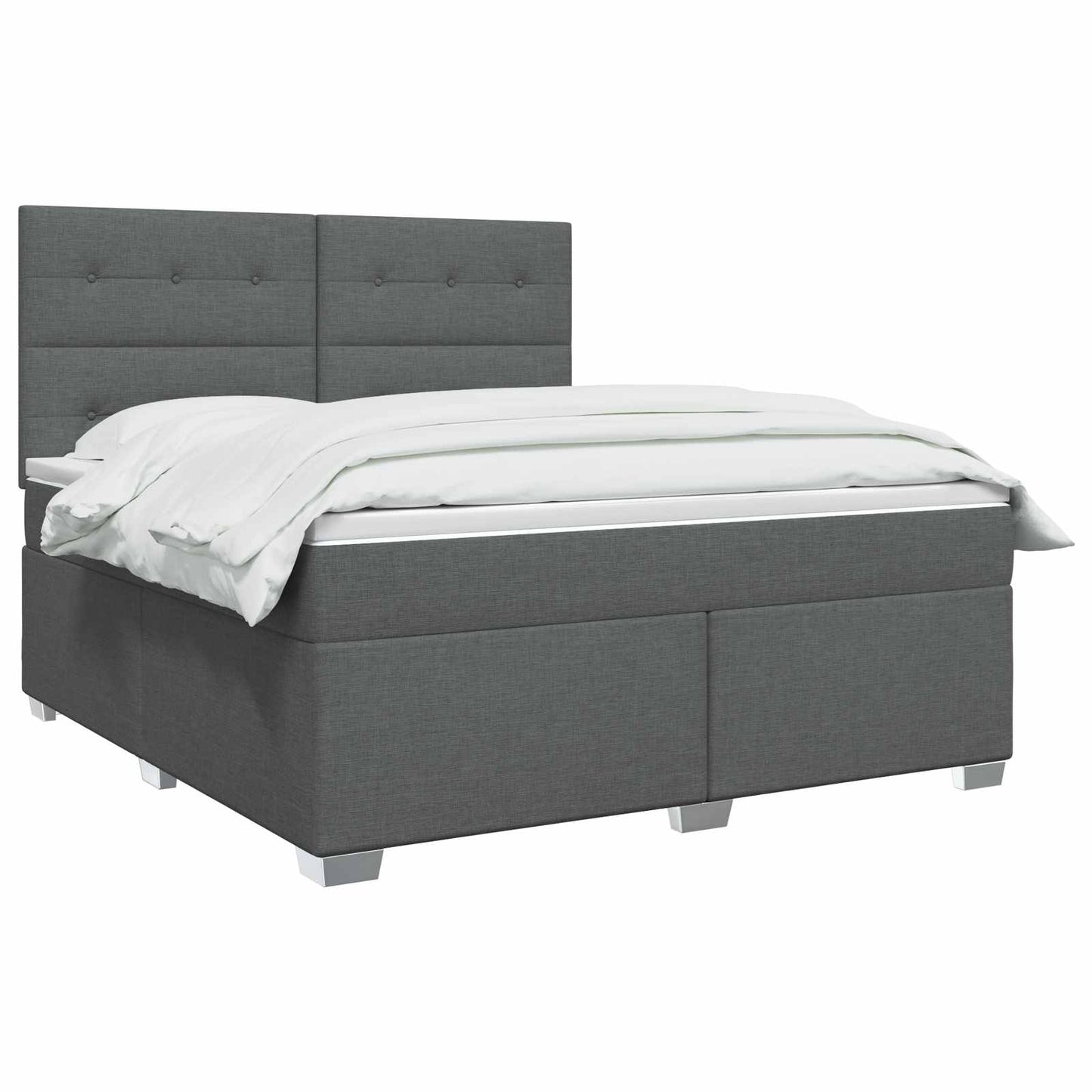 Boxspringbett mit Matratze Dunkelgrau 140 x 190 cm Stoff