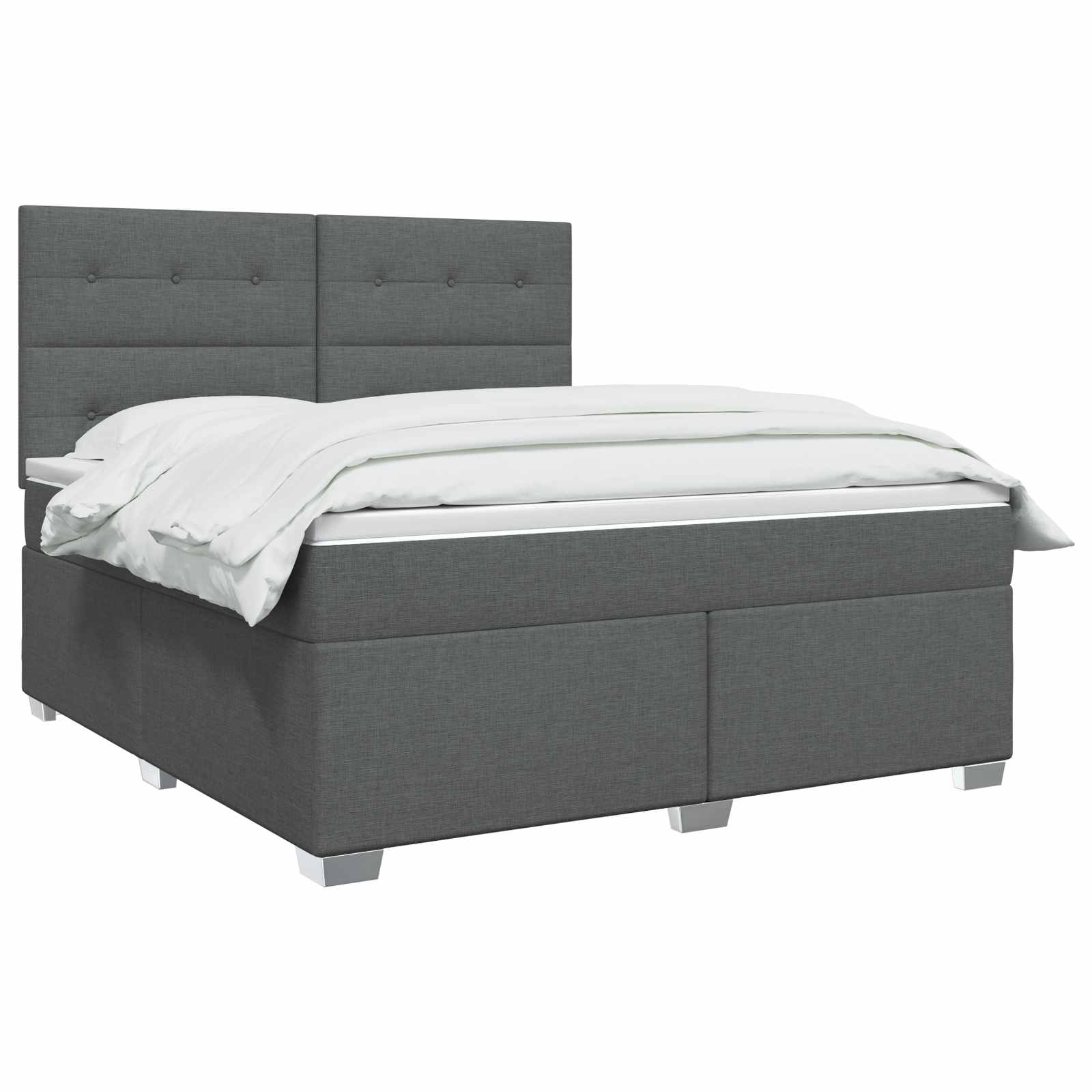 Boxspringbett mit Matratze Dunkelgrau 140 x 190 cm Stoff