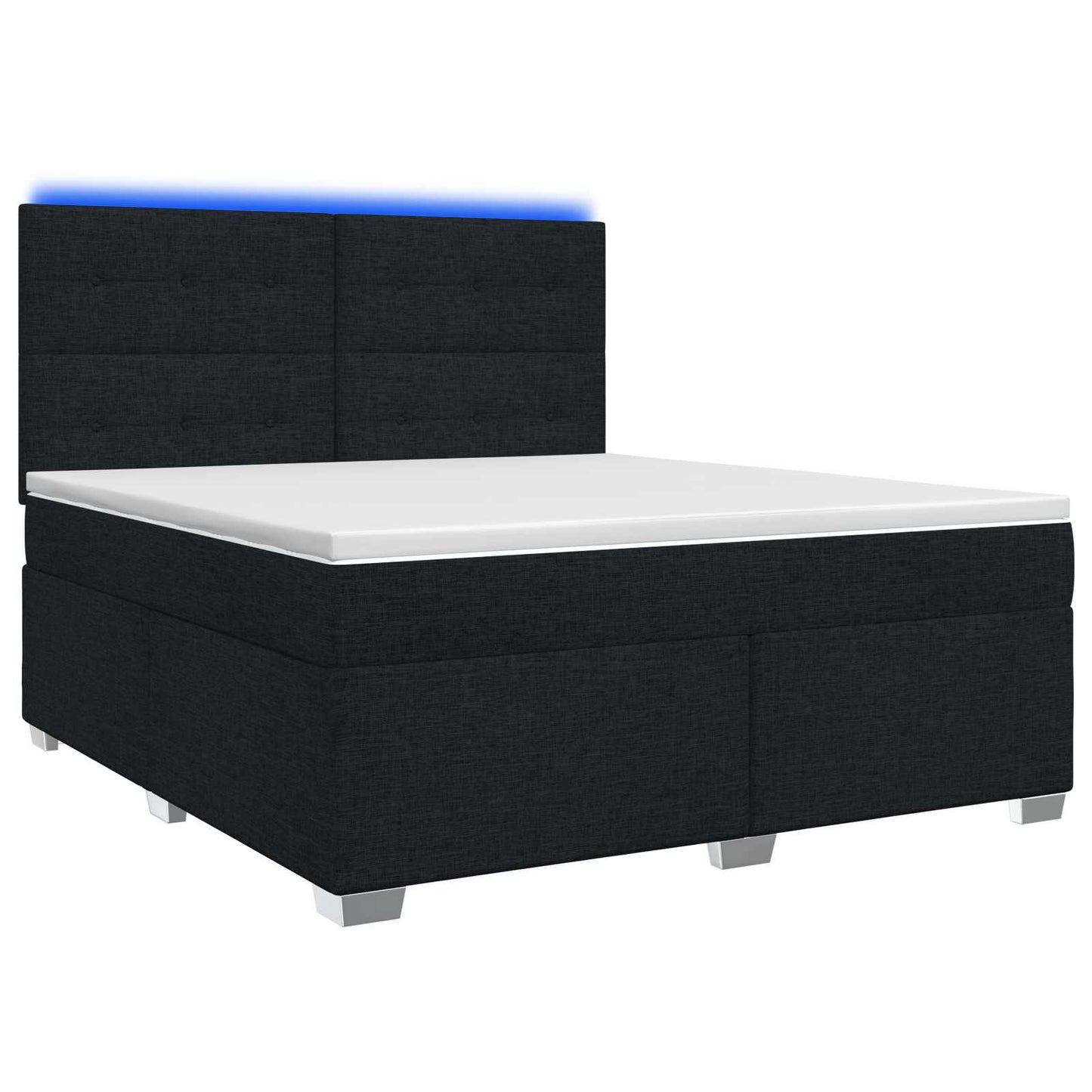 Boxspringbett mit Matratze Schwarz 140 x 190 cm Stoff