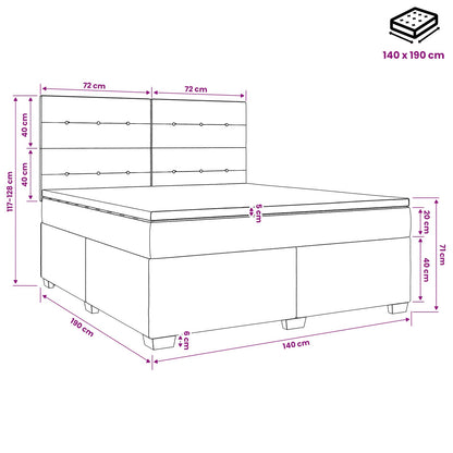 Boxspringbett mit Matratze Schwarz 140 x 190 cm Stoff