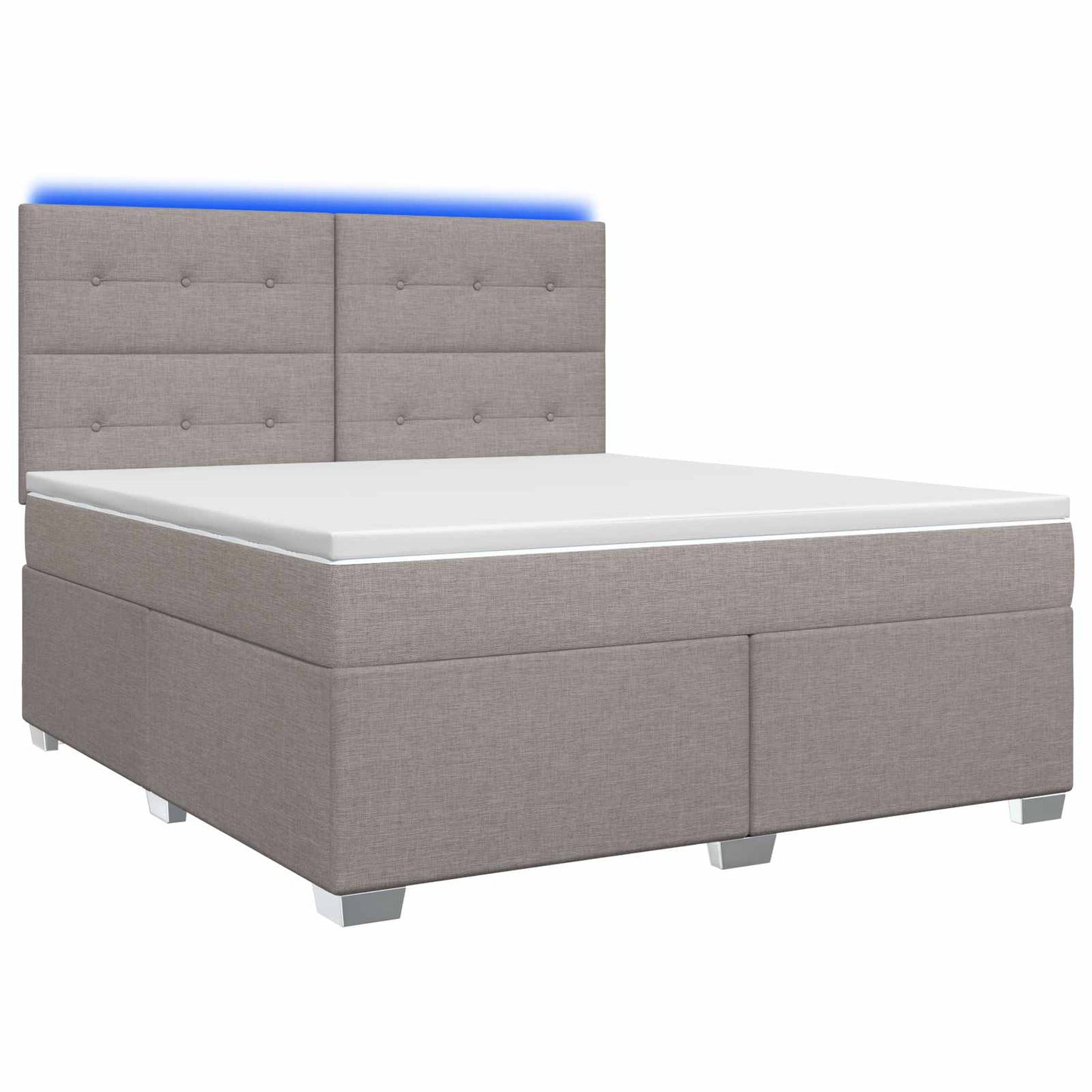 Boxspringbett mit Matratze Taupe 140 x 190 cm Stoff