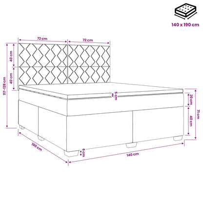 Boxspringbett mit Matratze Dunkelgrau 140 x 190 cm Stoff