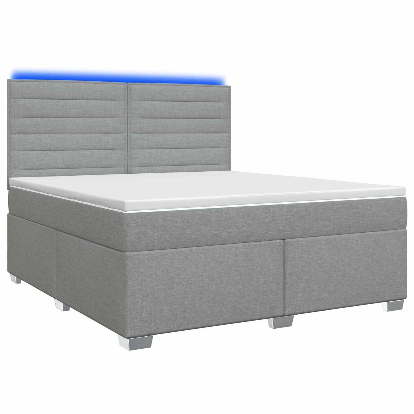 Boxspringbett mit Matratze Hellgrau 140 x 200 cm Stoff