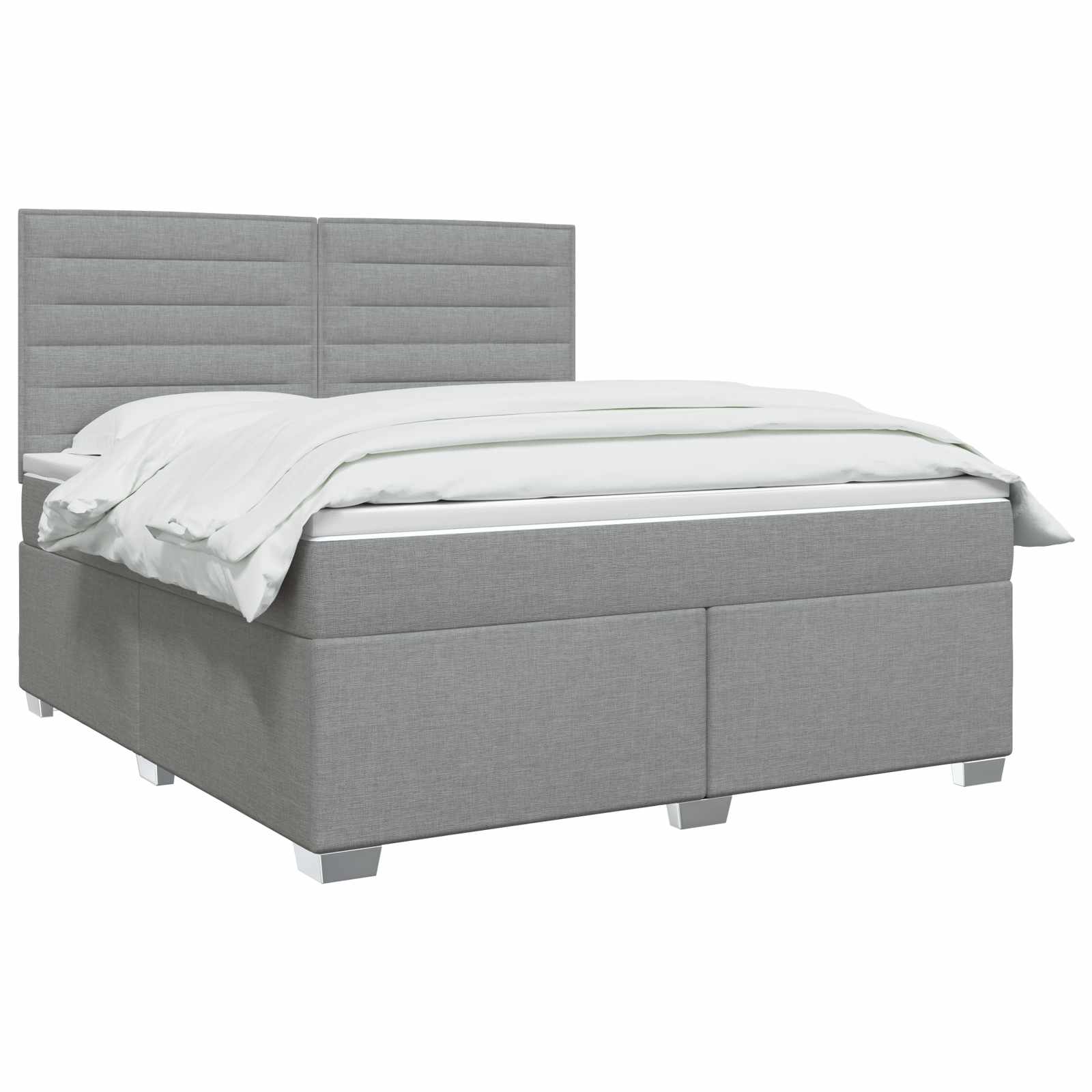 Boxspringbett mit Matratze Hellgrau 140 x 200 cm Stoff