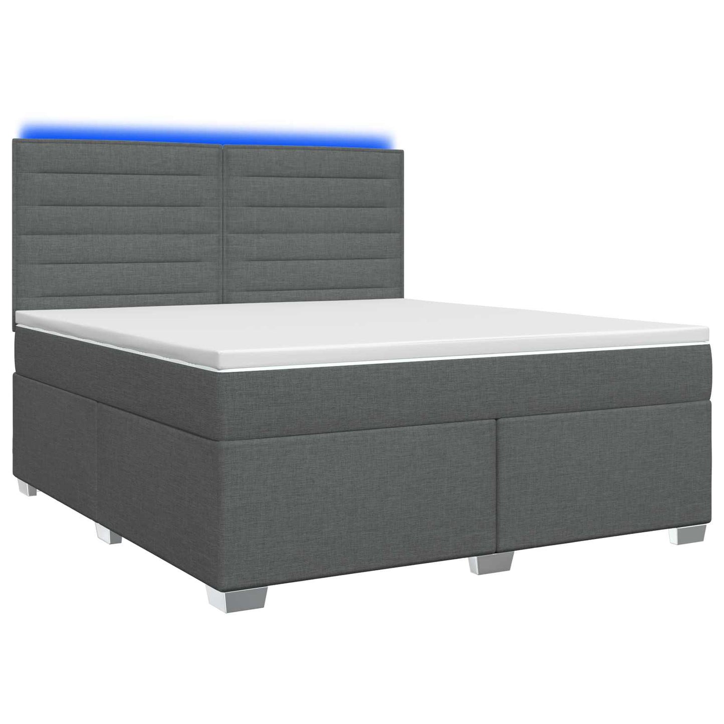 Boxspringbett mit Matratze Dunkelgrau 140 x 200 cm Stoff