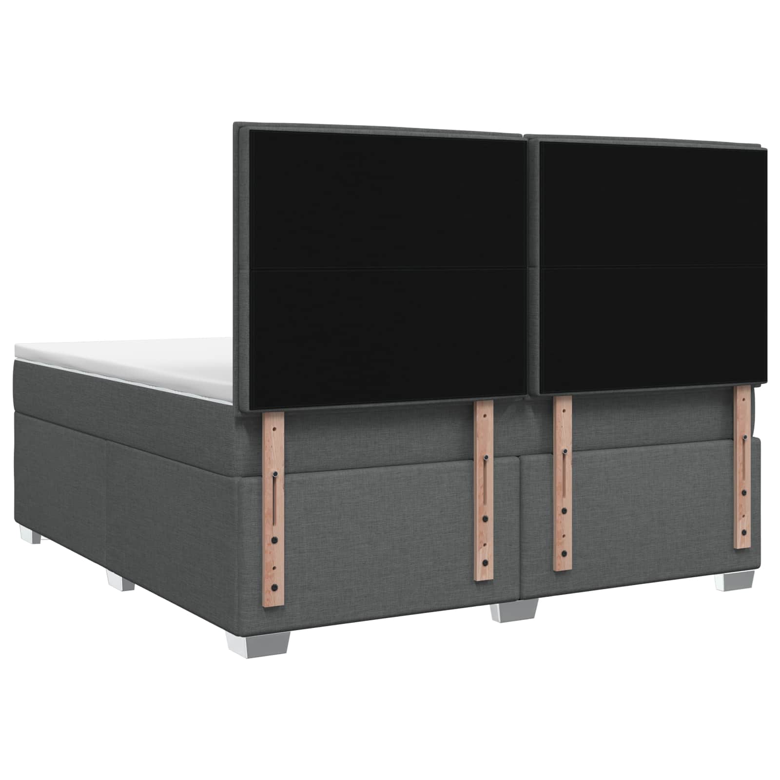 Boxspringbett mit Matratze Dunkelgrau 140 x 200 cm Stoff