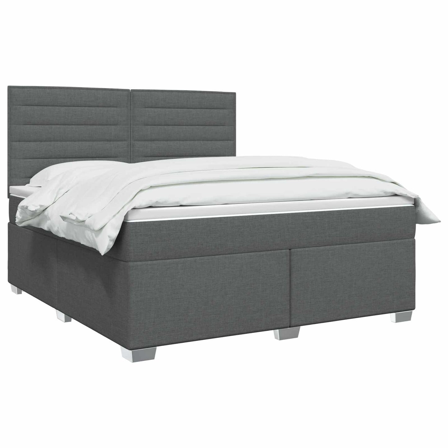 Boxspringbett mit Matratze Dunkelgrau 140 x 200 cm Stoff