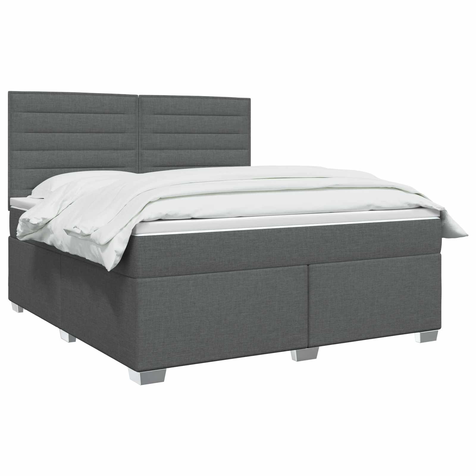 Boxspringbett mit Matratze Dunkelgrau 140 x 200 cm Stoff