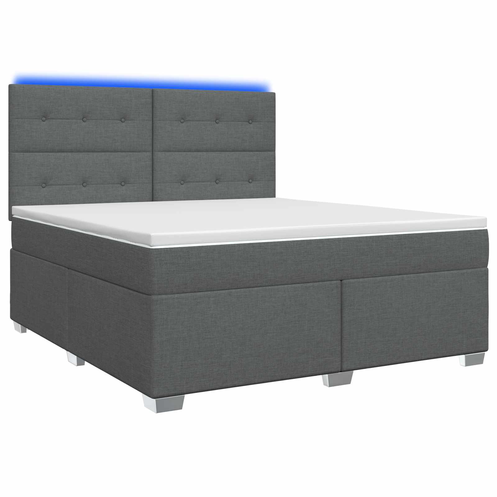 Boxspringbett mit Matratze Dunkelgrau 140 x 200 cm Stoff