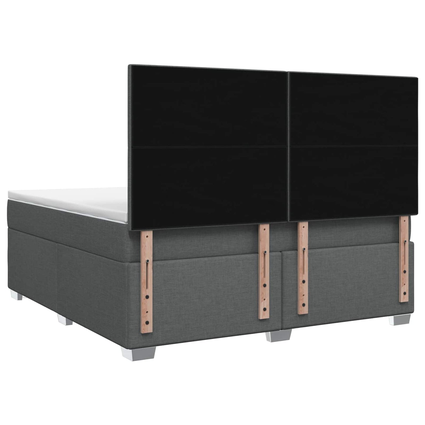 Boxspringbett mit Matratze Dunkelgrau 140 x 200 cm Stoff