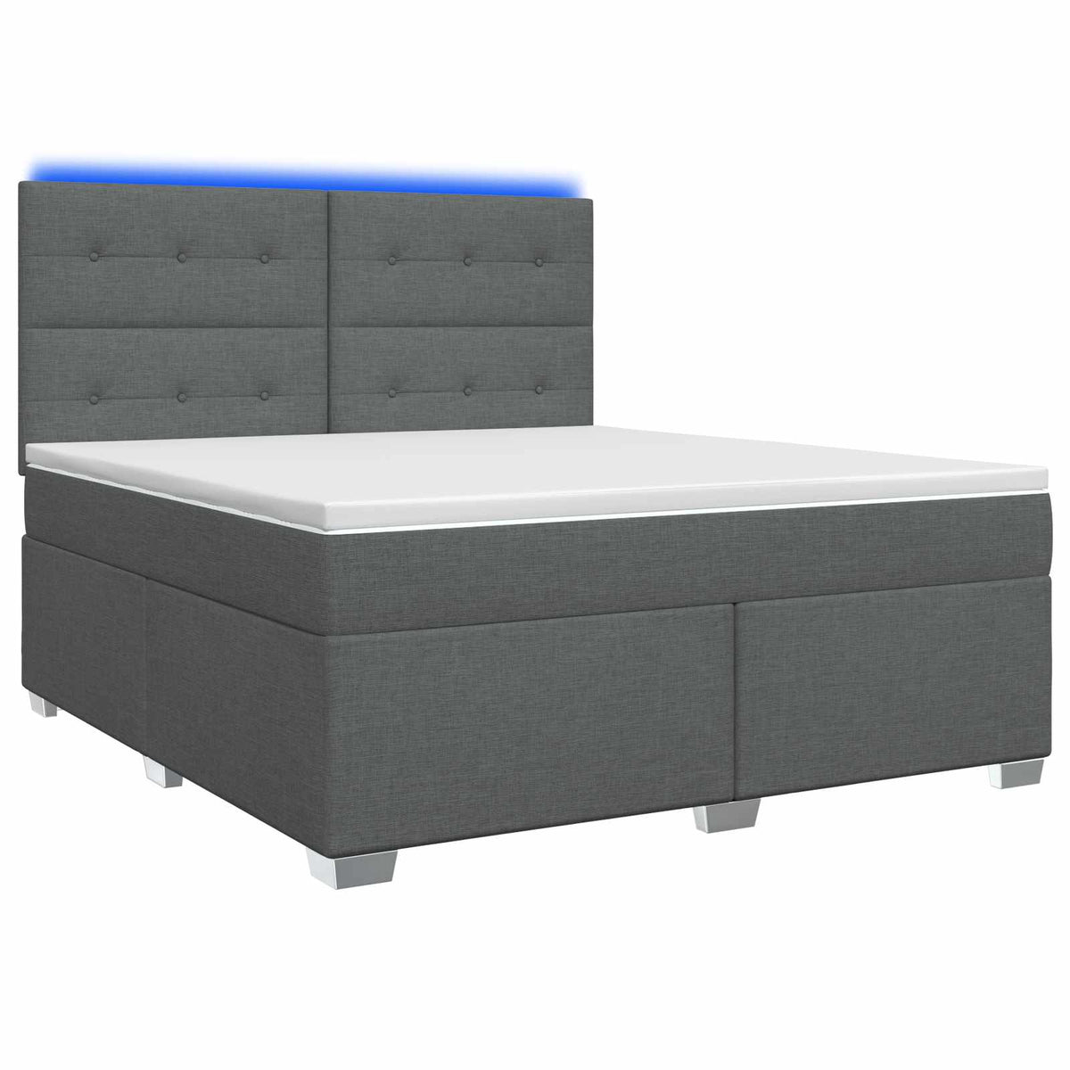 Boxspringbett mit Matratze Dunkelgrau 160 x 200 cm Stoff
