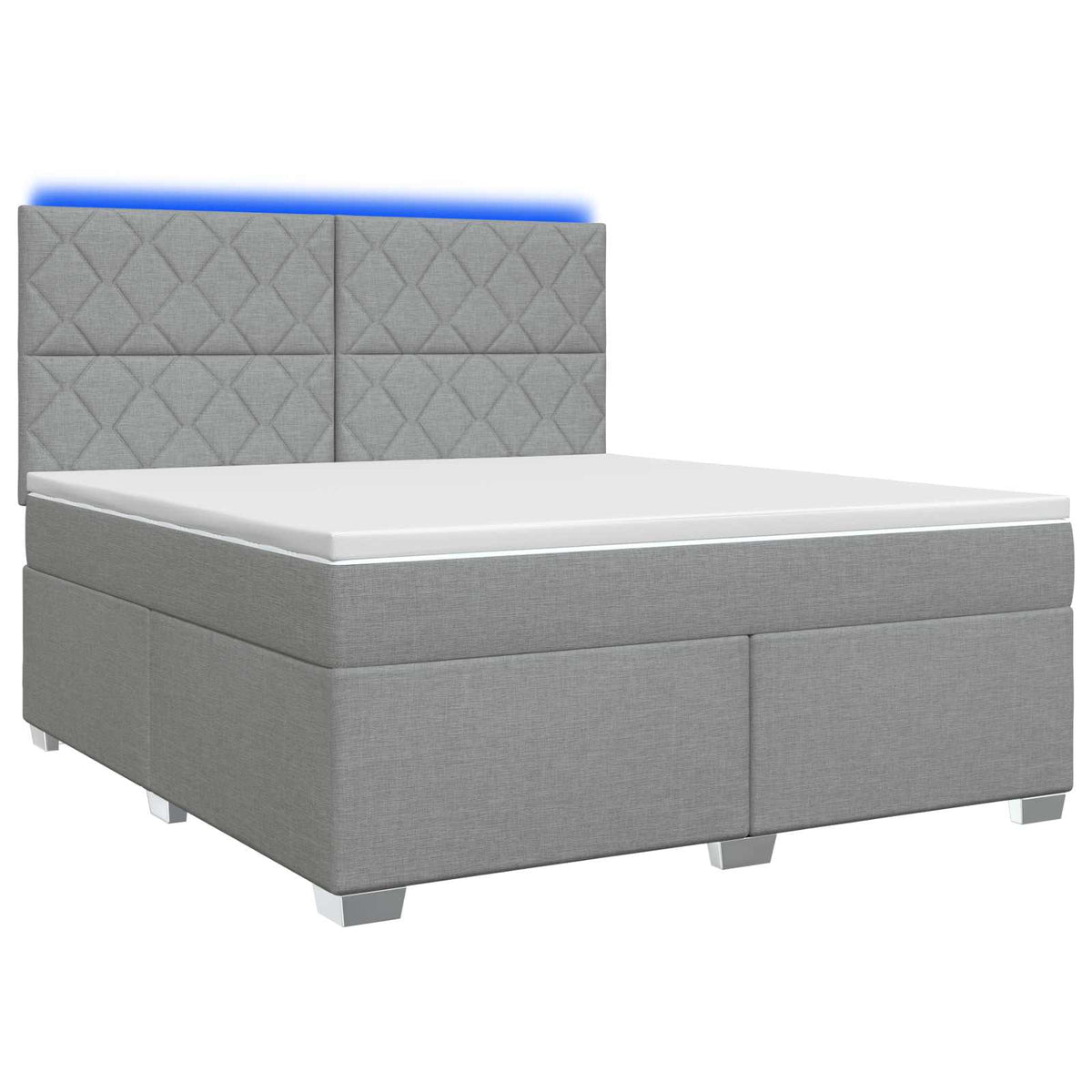 Boxspringbett mit Matratze Hellgrau 160 x 200 cm Stoff