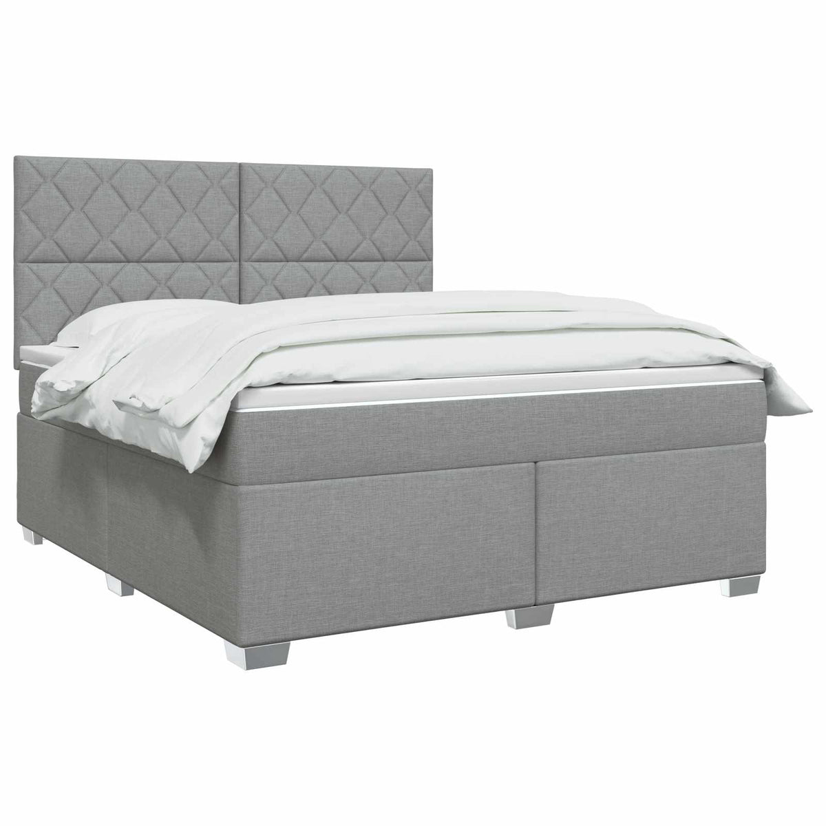 Boxspringbett mit Matratze Hellgrau 160 x 200 cm Stoff