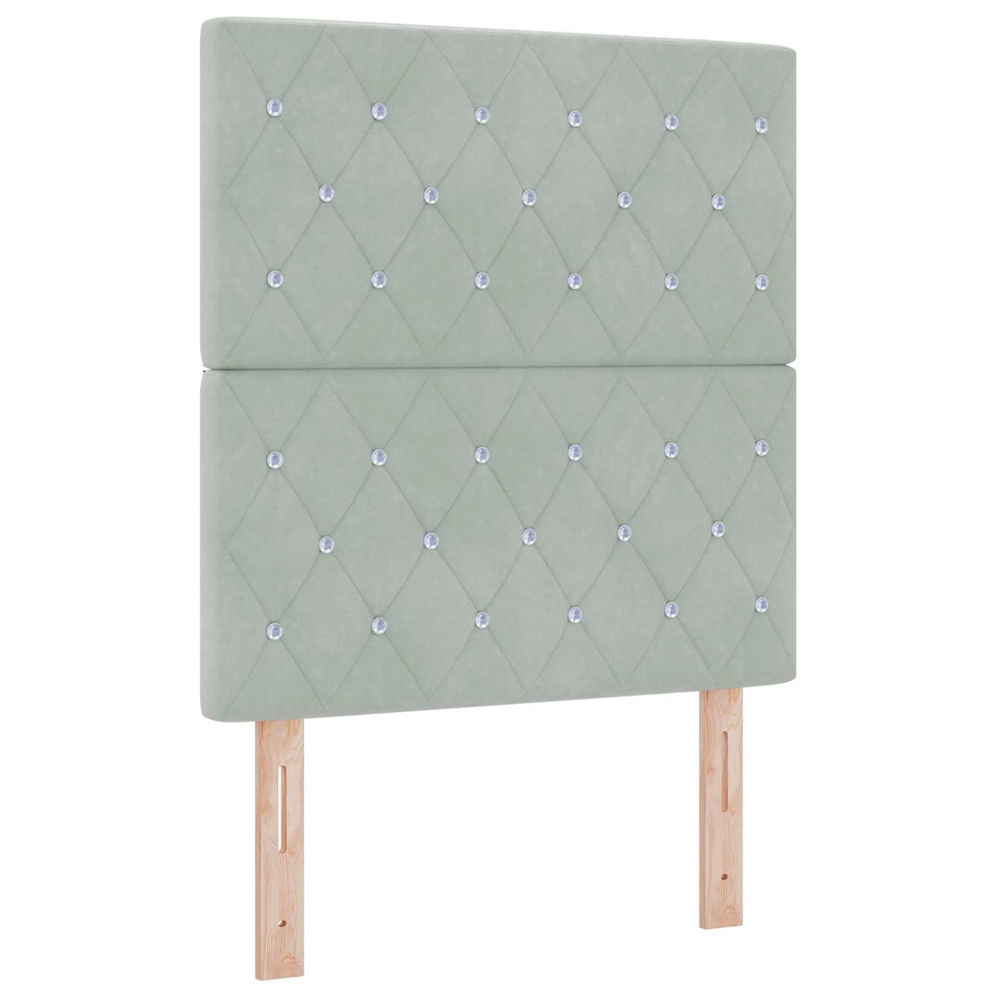 Boxspringbett mit Matratze Hellgrau 80 x 200 cm Samt