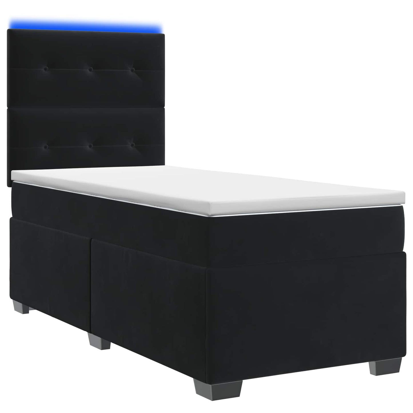 Boxspringbett mit Matratze Schwarz 80 x 200 cm Samt