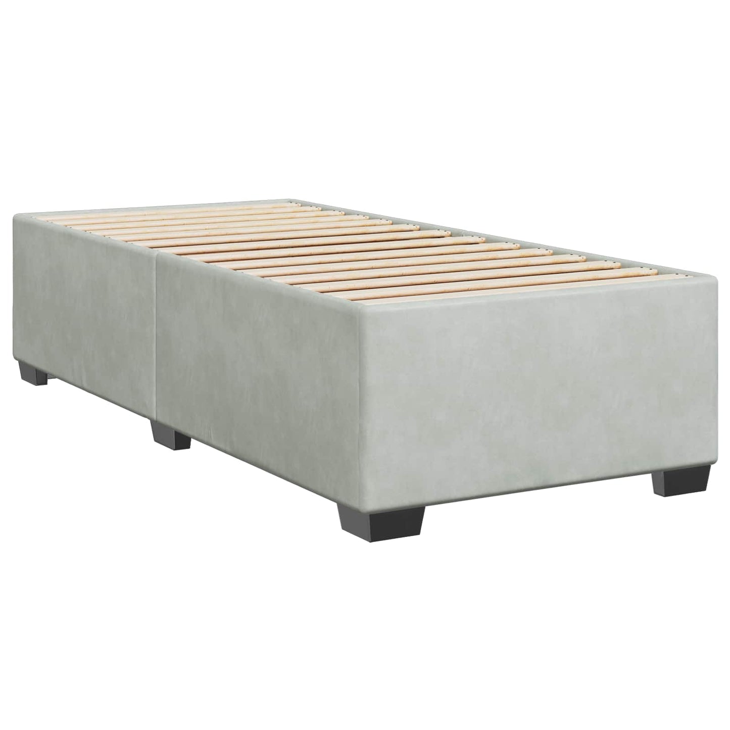Boxspringbett mit Matratze Hellgrau 90 x 200 cm Samt