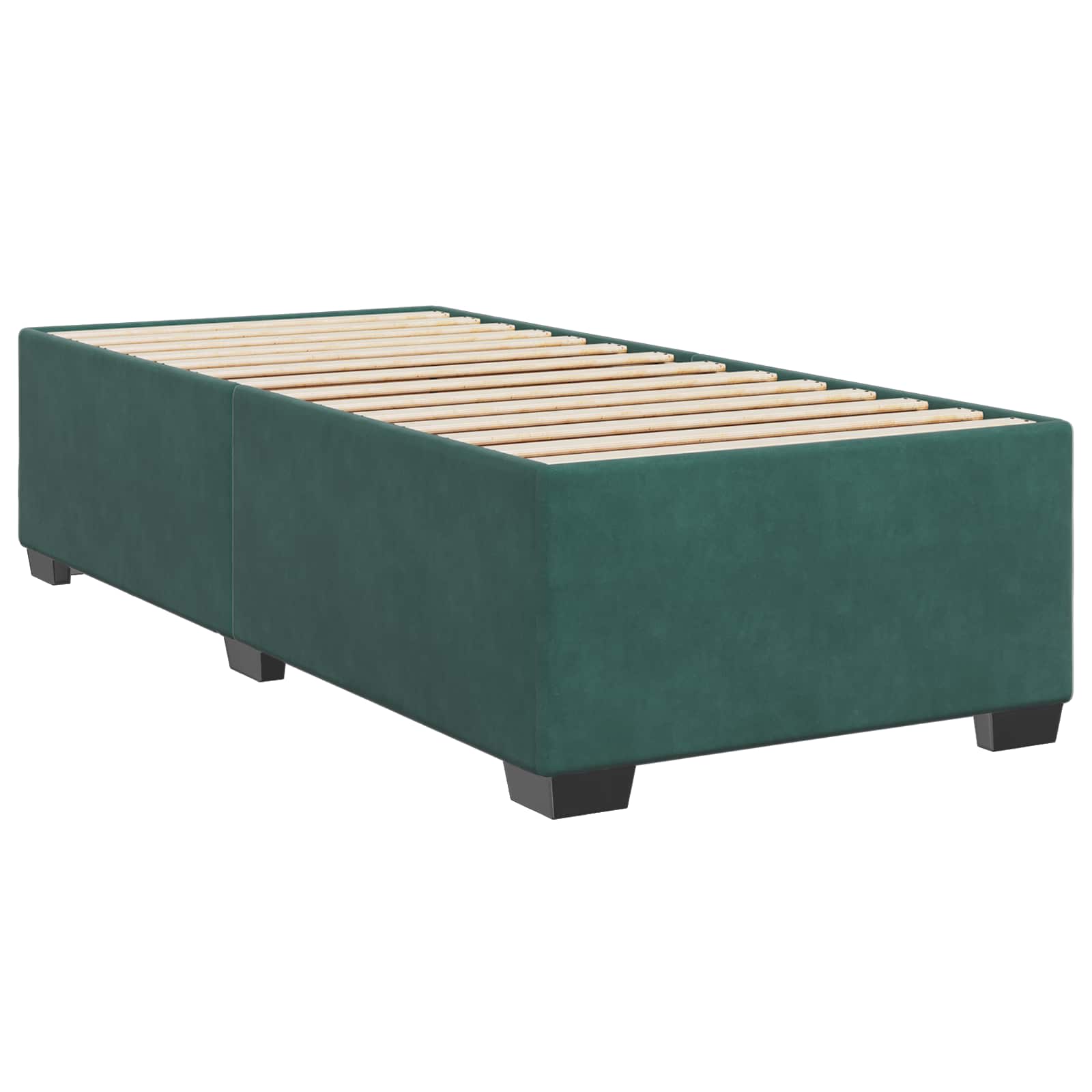 Boxspringbett mit Matratze Dunkelgrün 90 x 200 cm Samt