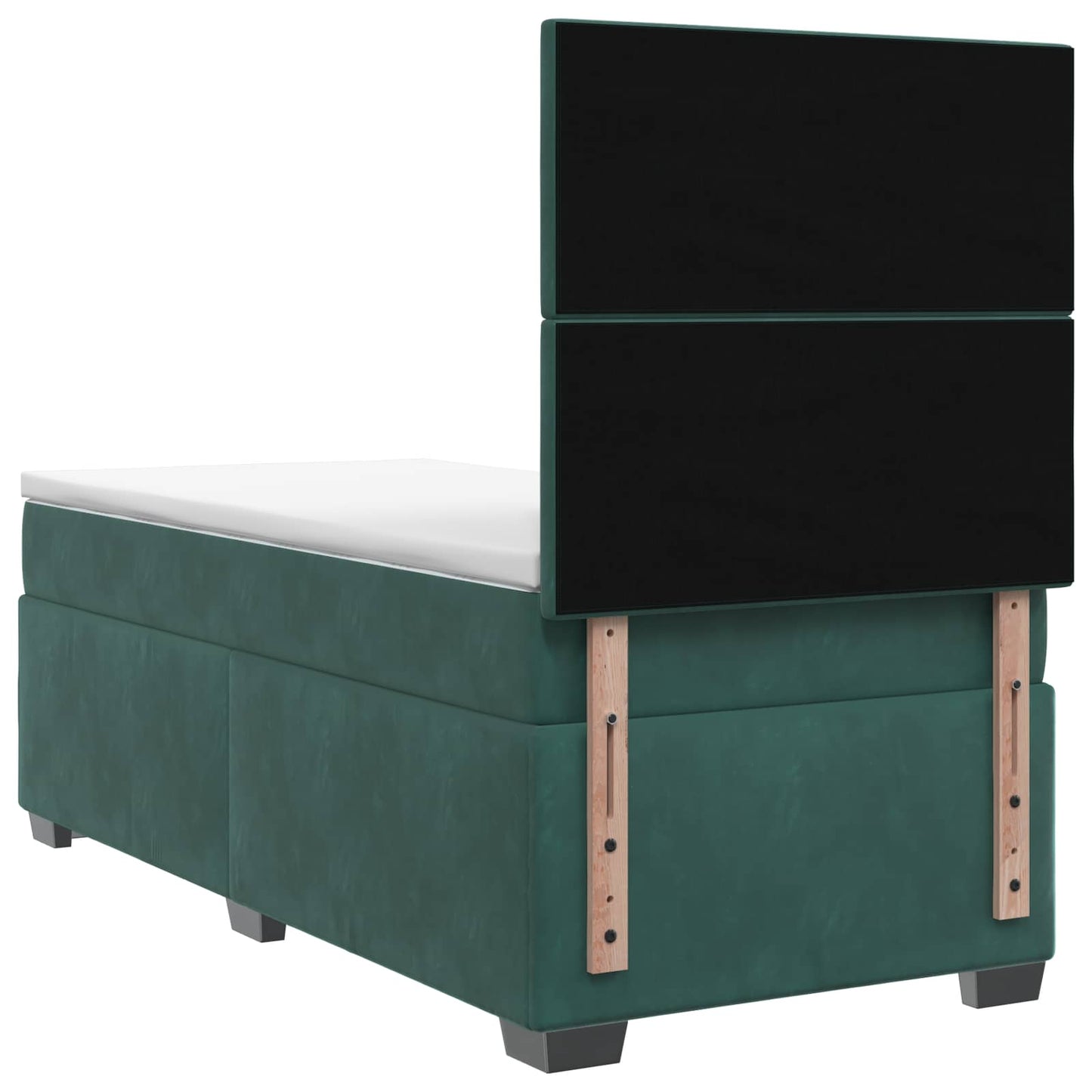Boxspringbett mit Matratze Dunkelgrün 90 x 200 cm Samt