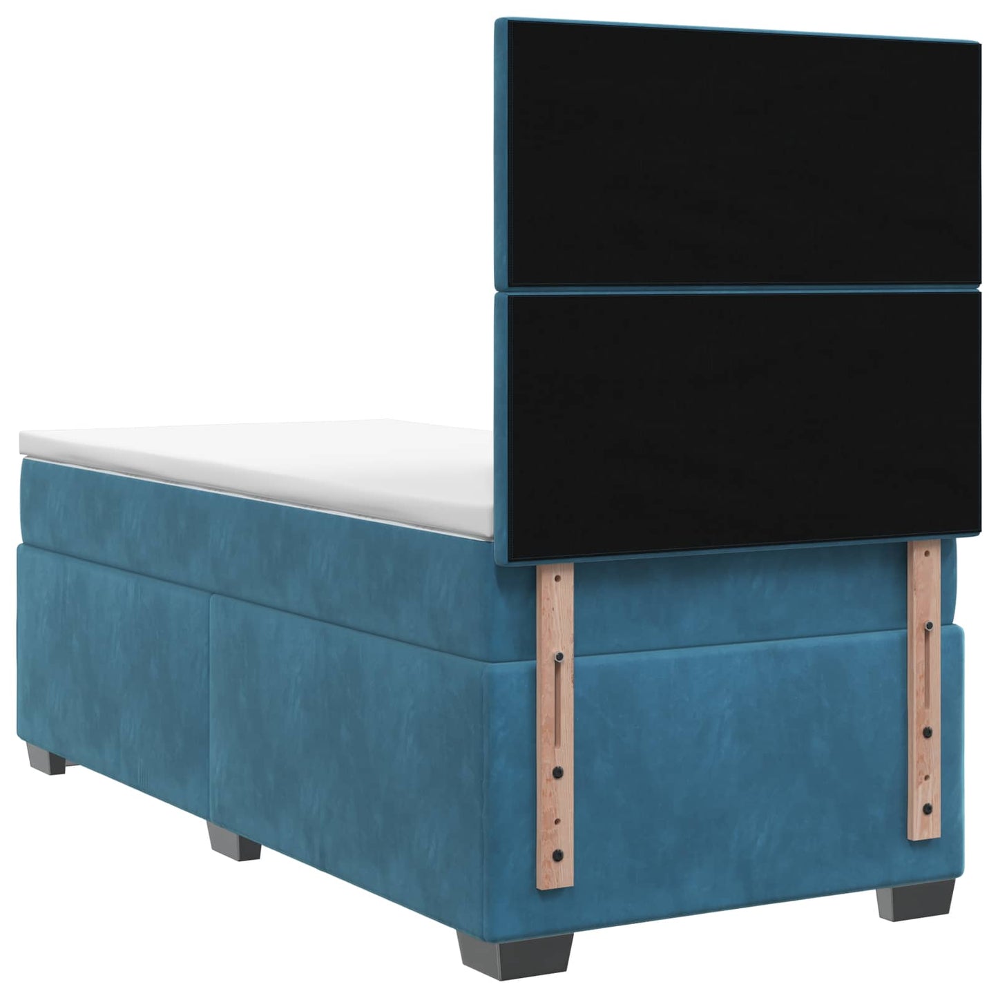 Boxspringbett mit Matratze mit Kopfteil Blau 90 x 200 cm Samt