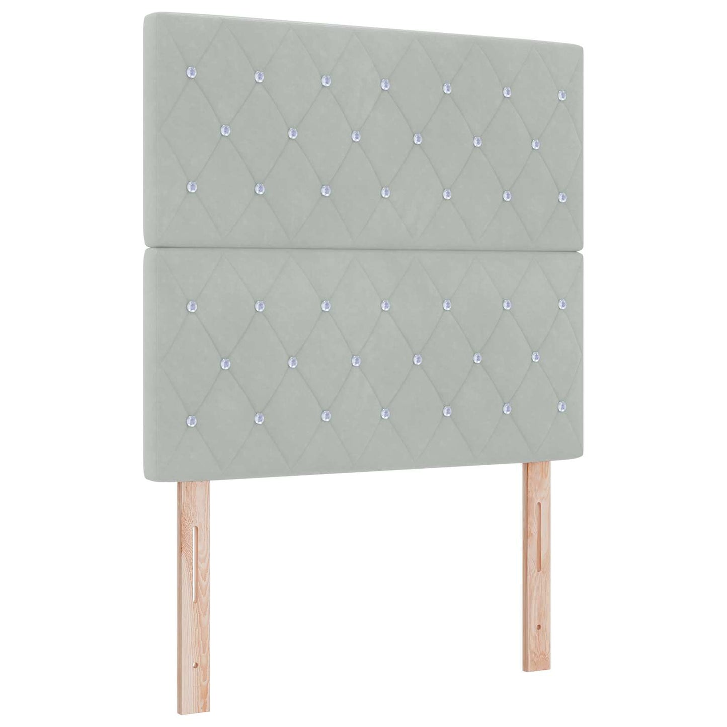 Boxspringbett mit Matratze Hellgrau 100 x 200 cm Samt