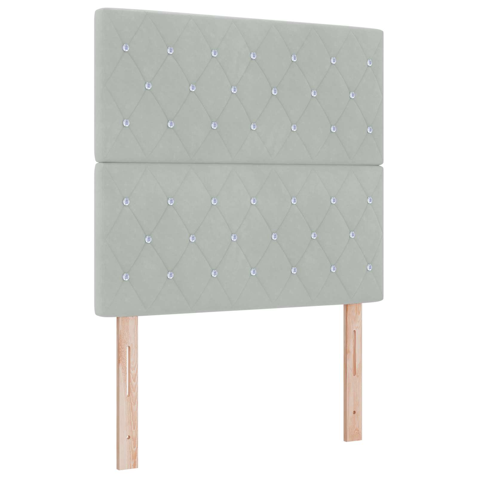 Boxspringbett mit Matratze Hellgrau 100 x 200 cm Samt
