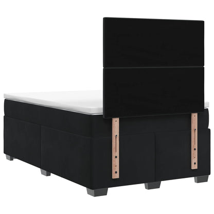 Boxspringbett mit Matratze Schwarz 120 x 190 cm Samt