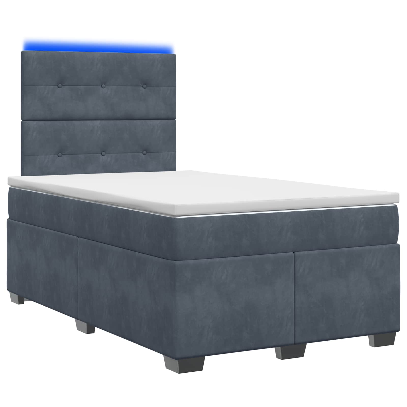 Boxspringbett mit Matratze Dunkelgrau 120 x 190 cm Samt
