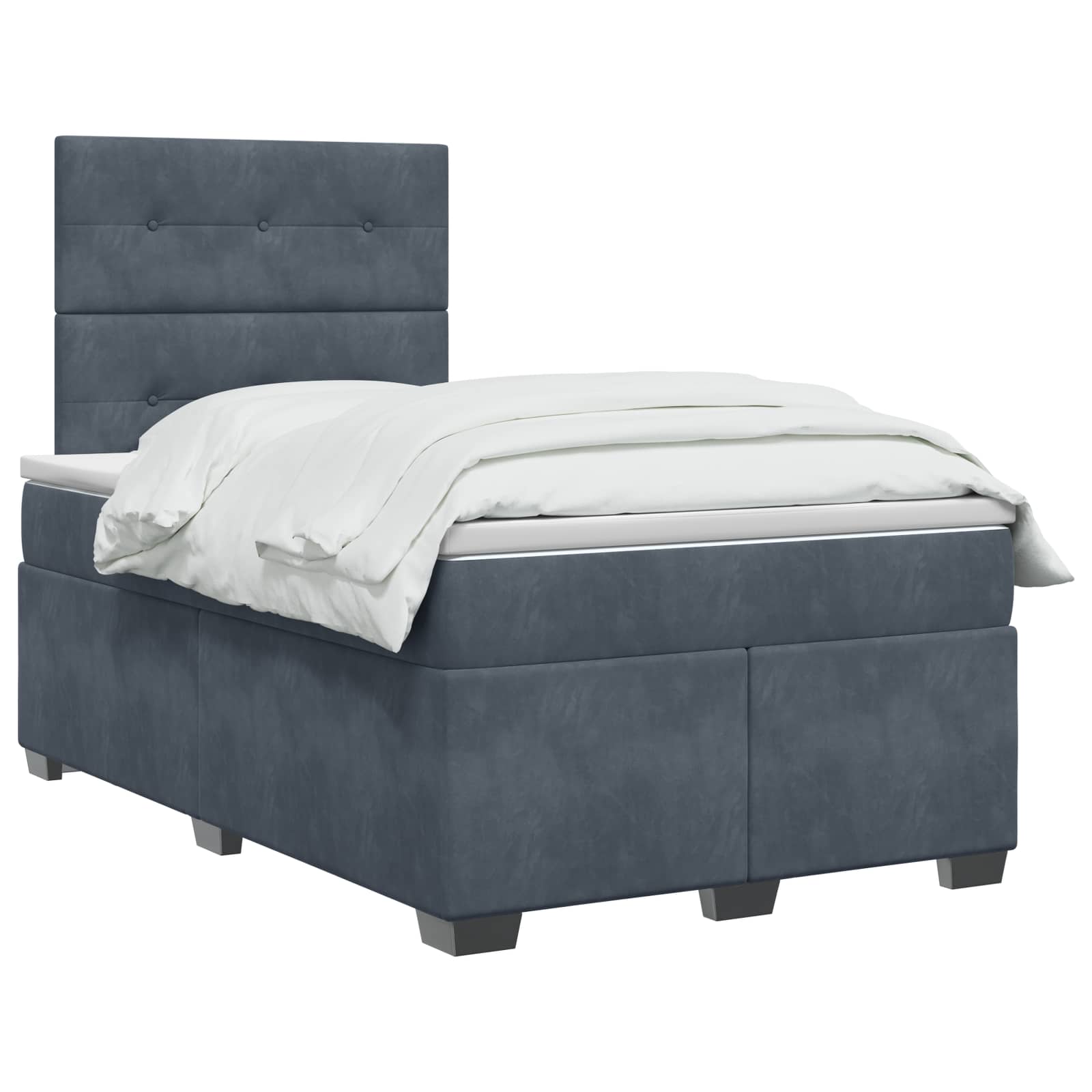 Boxspringbett mit Matratze Dunkelgrau 120 x 190 cm Samt