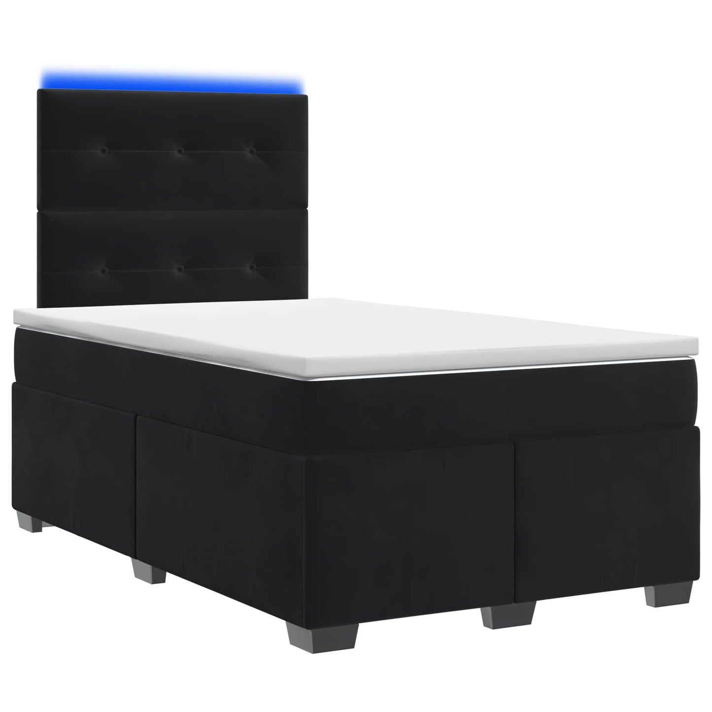 Boxspringbett mit Matratze Schwarz 120 x 190 cm Samt