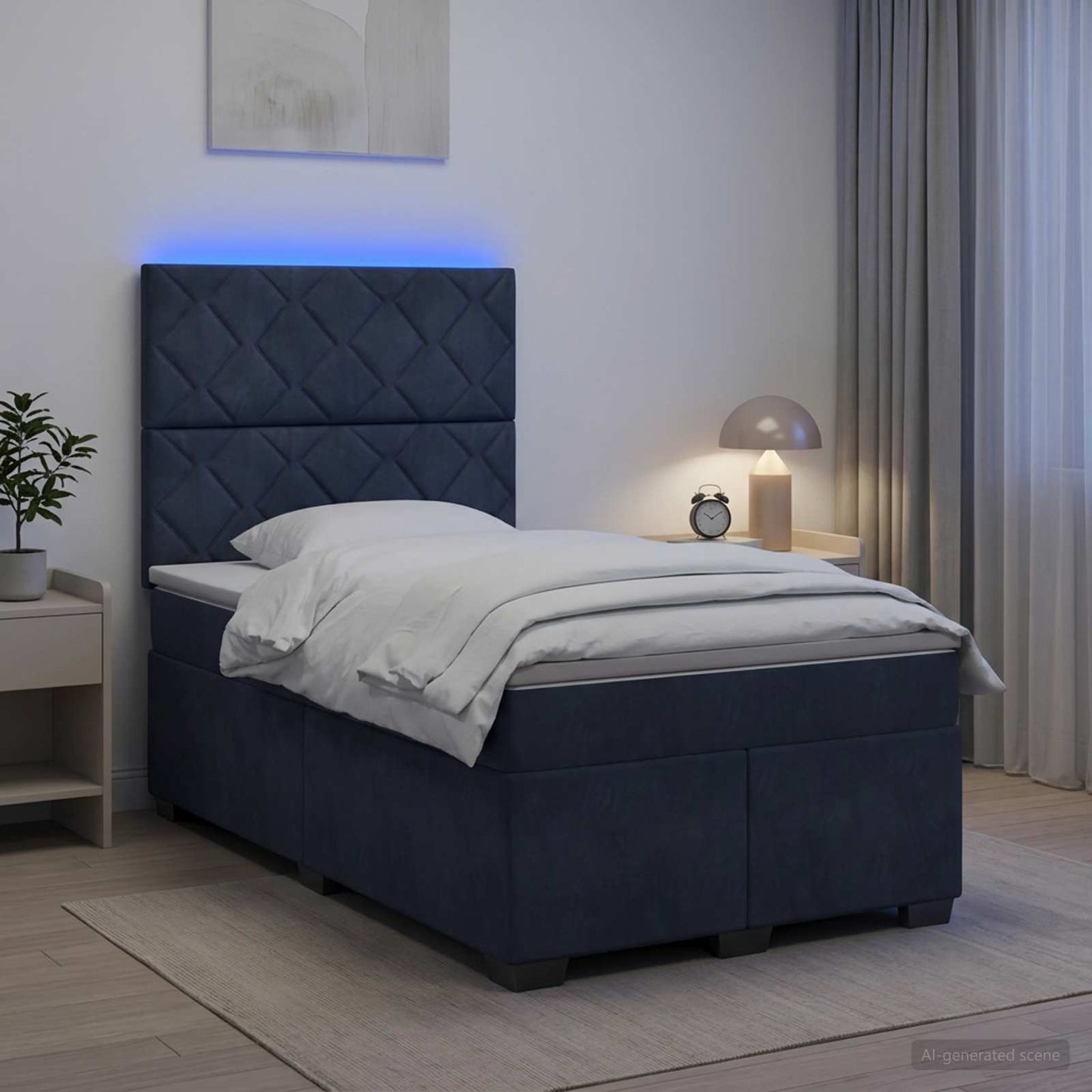 Boxspringbett mit Matratze Dunkelgrau 120 x 200 cm Samt