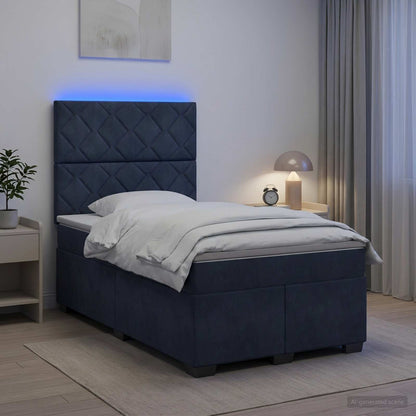 Boxspringbett mit Matratze Dunkelgrau 120 x 200 cm Samt