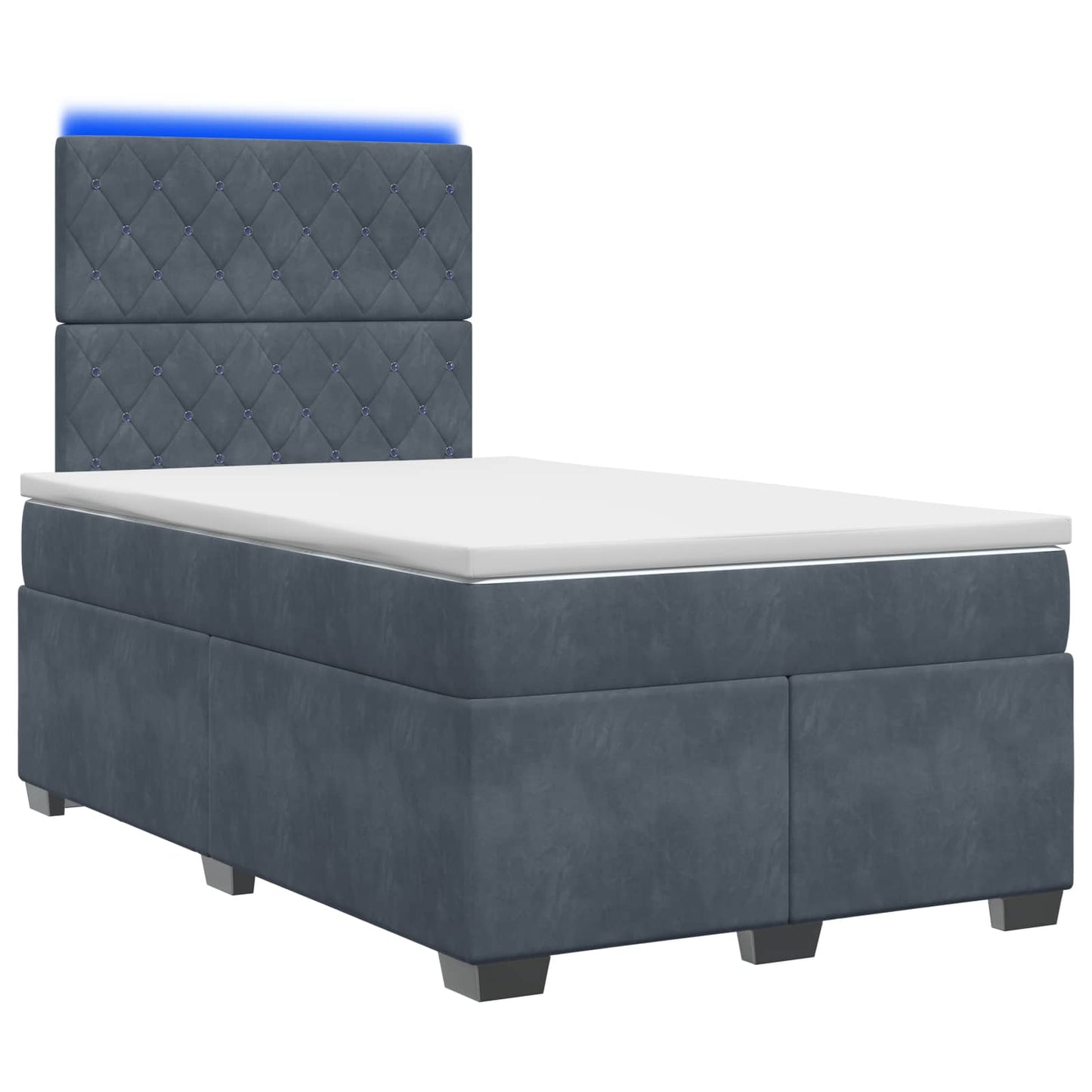 Boxspringbett mit Matratze Dunkelgrau 120 x 200 cm Samt