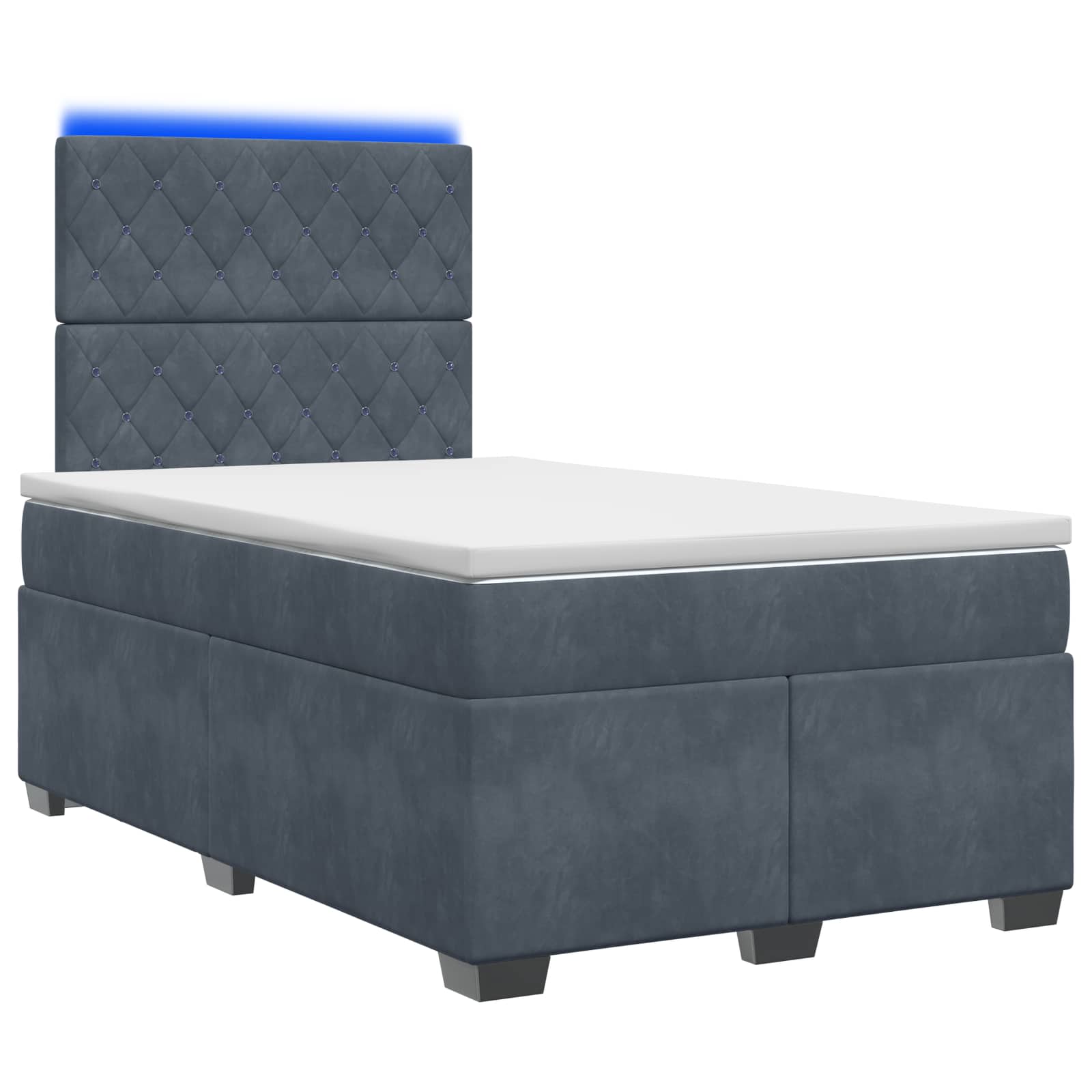 Boxspringbett mit Matratze Dunkelgrau 120 x 200 cm Samt