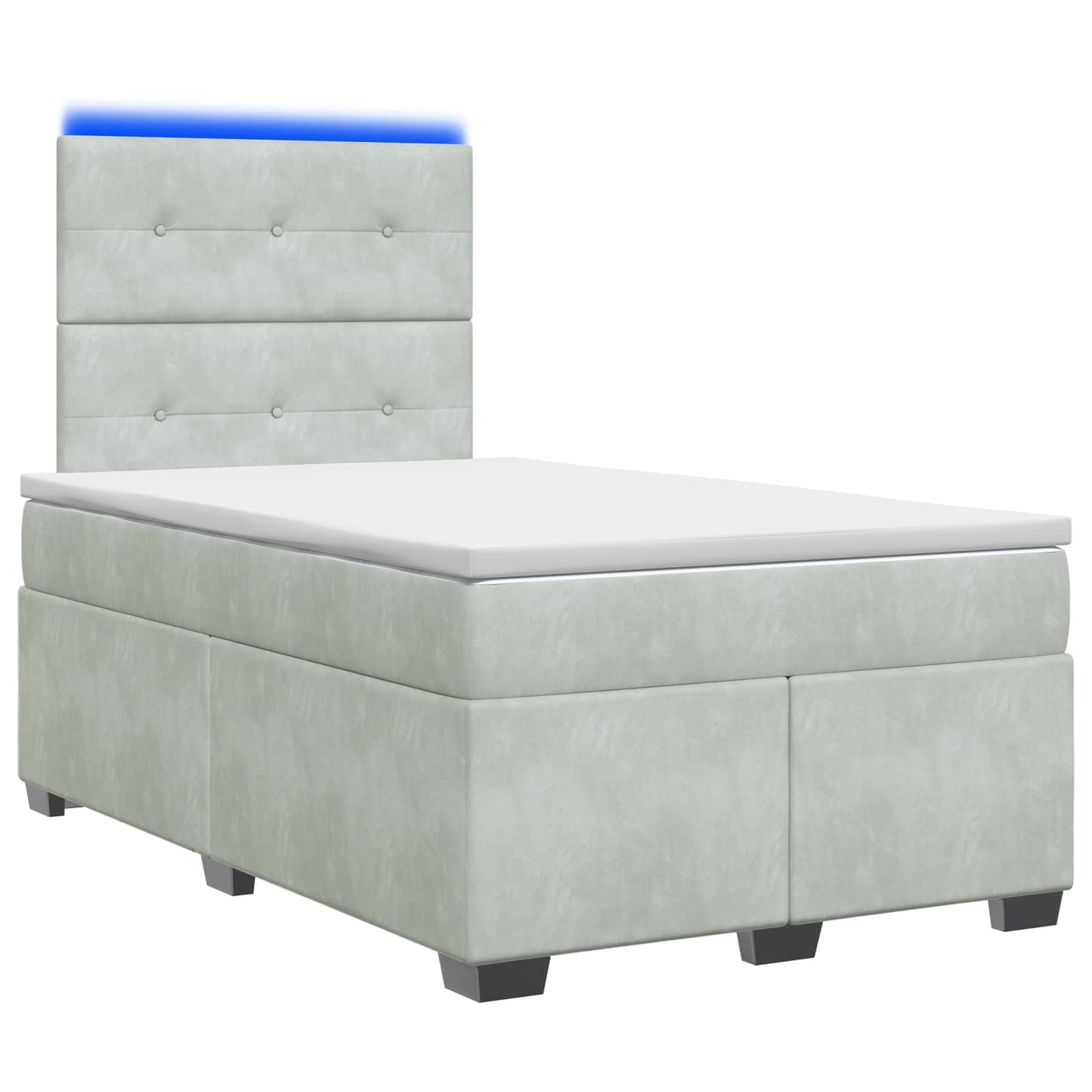 Boxspringbett mit Matratze Hellgrau 120 x 200 cm Samt