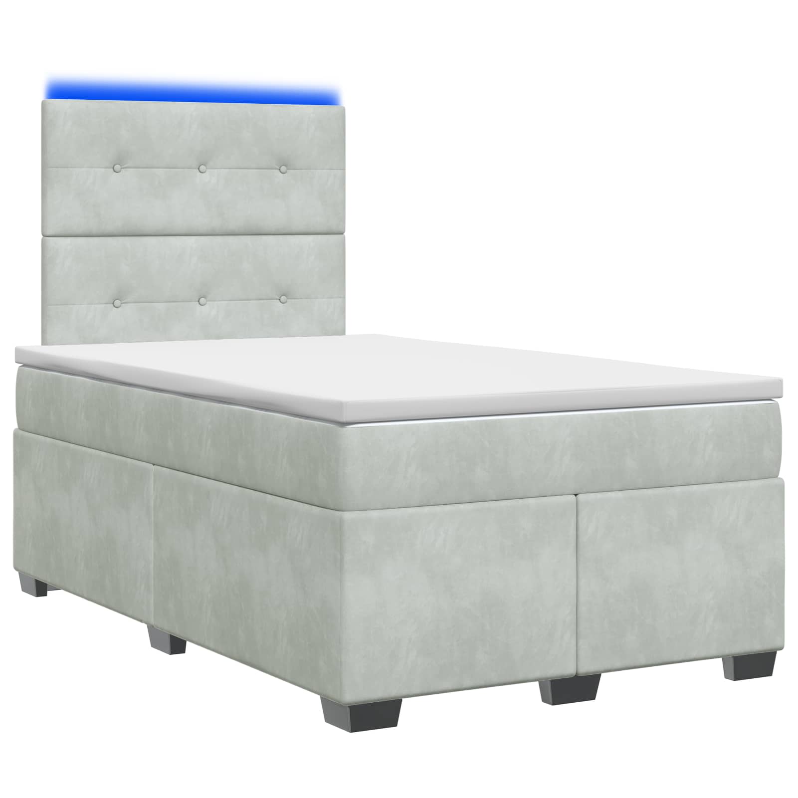 Boxspringbett mit Matratze Hellgrau 120 x 200 cm Samt