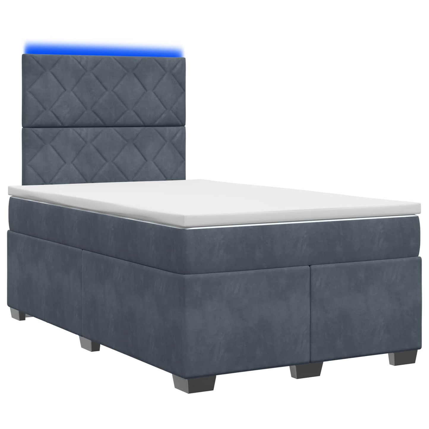 Boxspringbett mit Matratze Dunkelgrau 120 x 200 cm Samt
