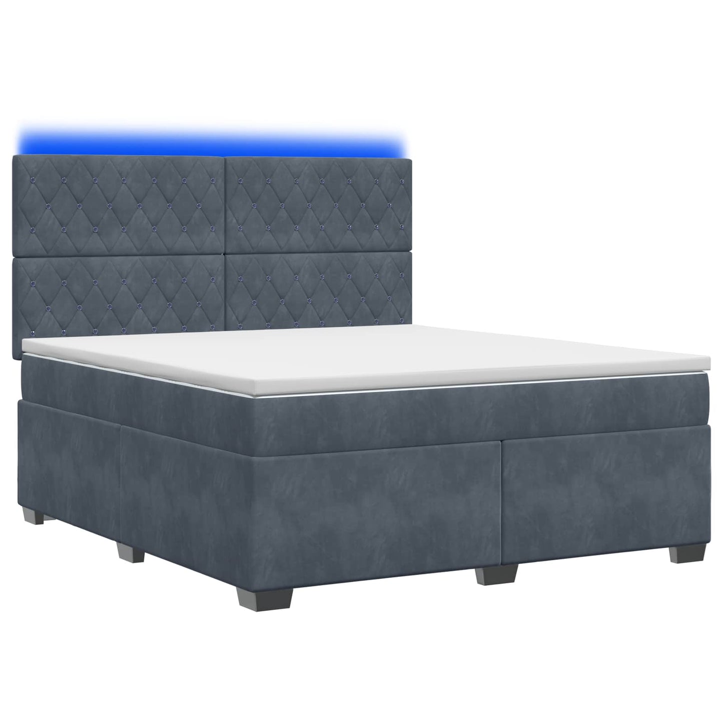 Boxspringbett mit Matratze Dunkelgrau 140 x 190 cm Samt
