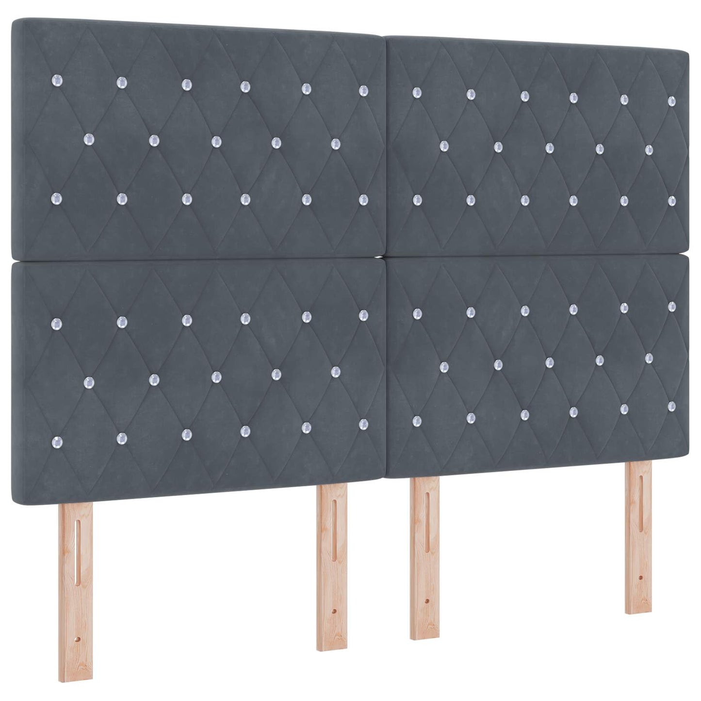 Boxspringbett mit Matratze Dunkelgrau 140 x 190 cm Samt