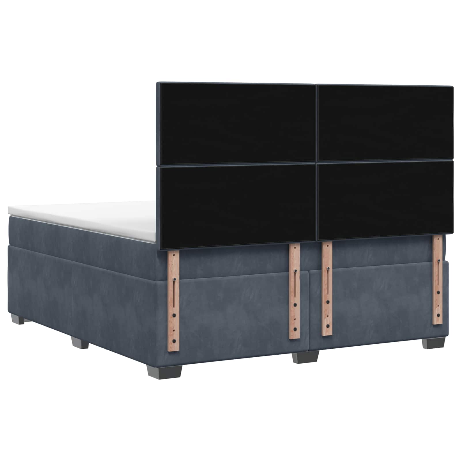 Boxspringbett mit Matratze Dunkelgrau 140 x 190 cm Samt